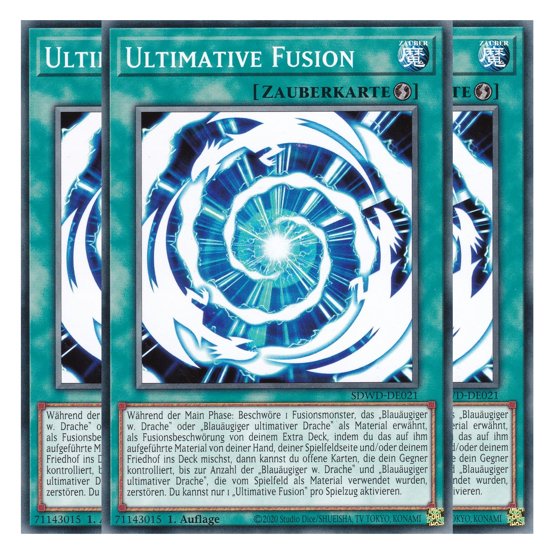 Ultimative Fusion - SDWD-DE021 - Common - Deutsch - 1. Auflage - Structure Deck: Blue Eyes White Destiny - Playset (3 Kopien) - Yu-Gi-Oh!
