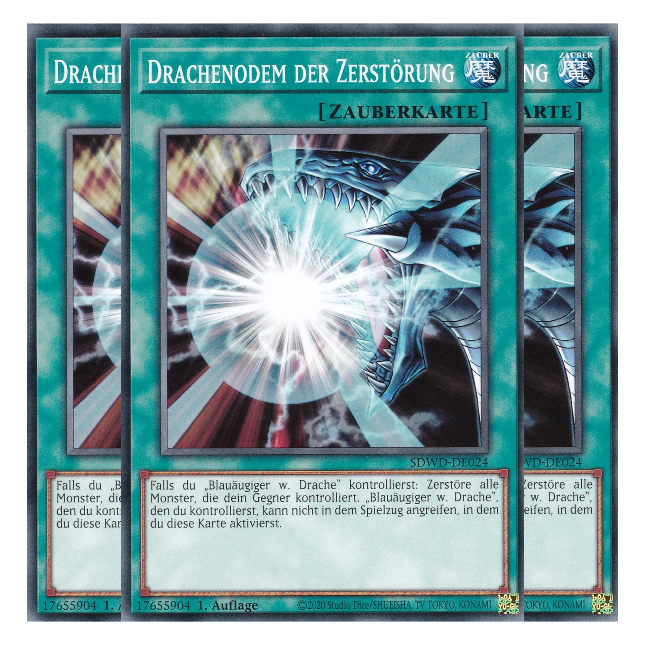 Drachenodem der Zerstörung - SDWD-DE024 - Common - Deutsch - 1. Auflage - Structure Deck: Blue Eyes White Destiny - Playset (3 Kopien) - Yu-Gi-Oh!