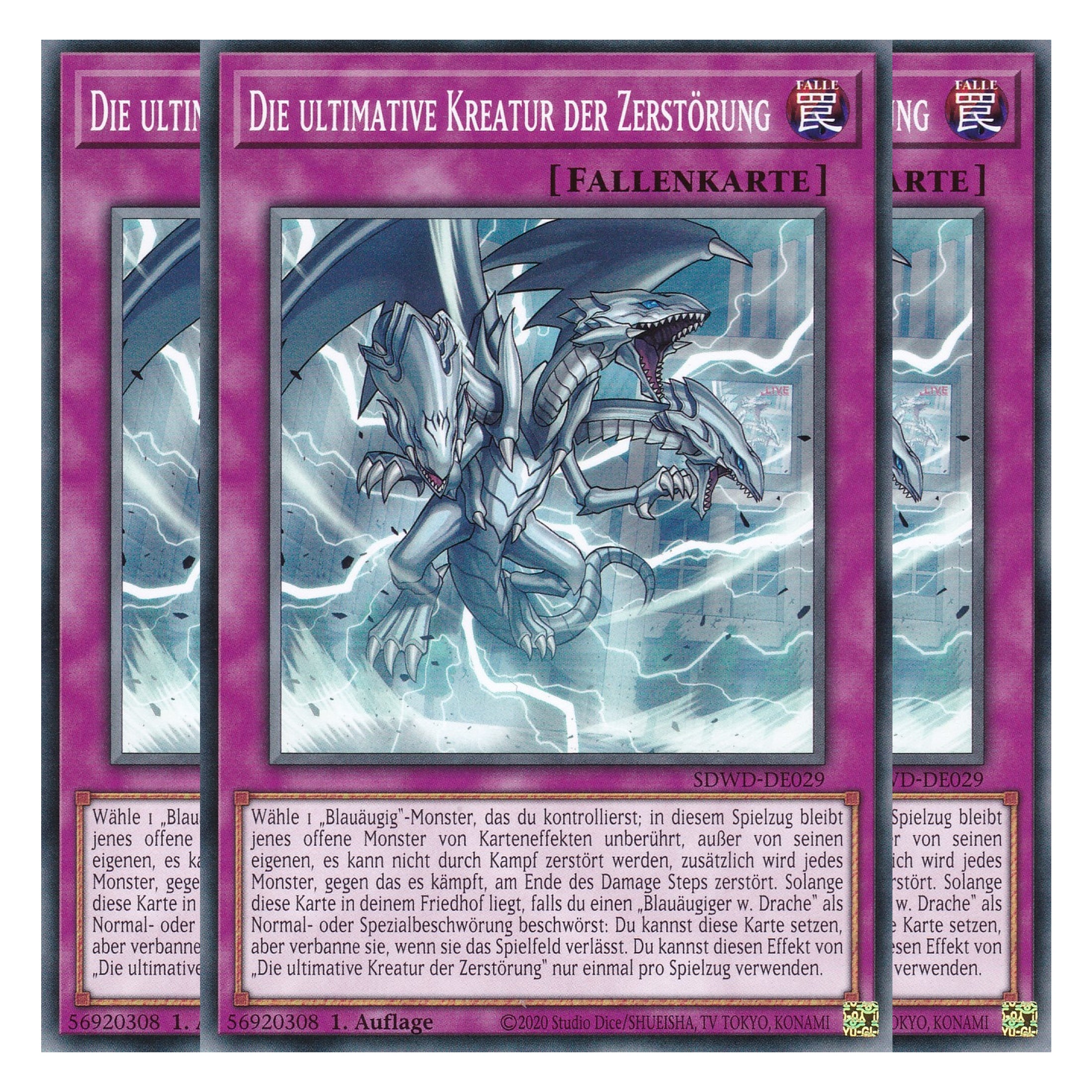 Die ultimative Kreatur der Zerstörung - SDWD-DE029 - Common - Deutsch - 1. Auflage - Structure Deck: Blue Eyes White Destiny - Playset (3 Kopien) - Yu-Gi-Oh!