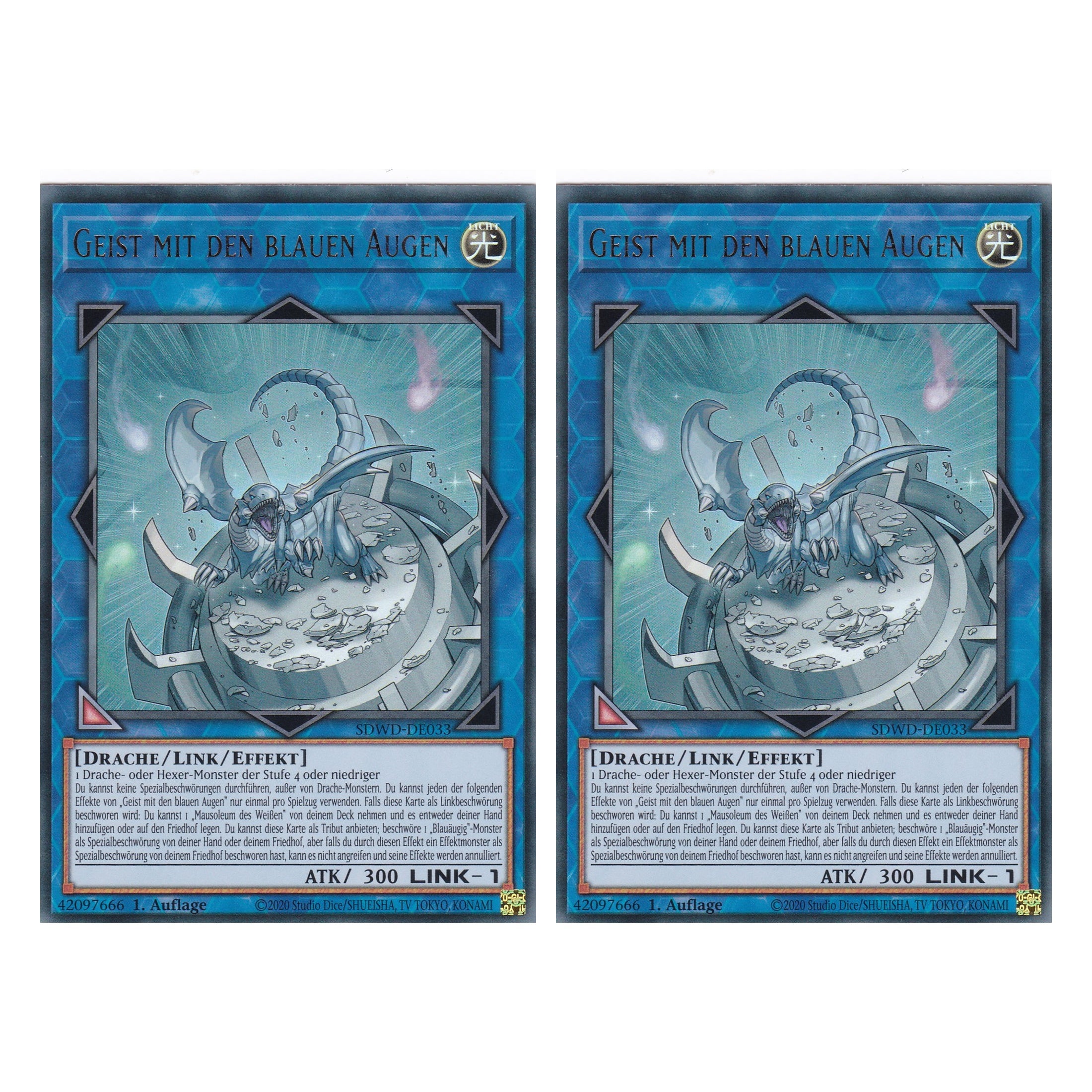 Geist mit den blauen Augen - SDWD-DE033 - Ultra Rare - Deutsch - 1. Auflage - Structure Deck: Blue Eyes White Destiny - Duo Set (2 Stück) - Yu-Gi-Oh!