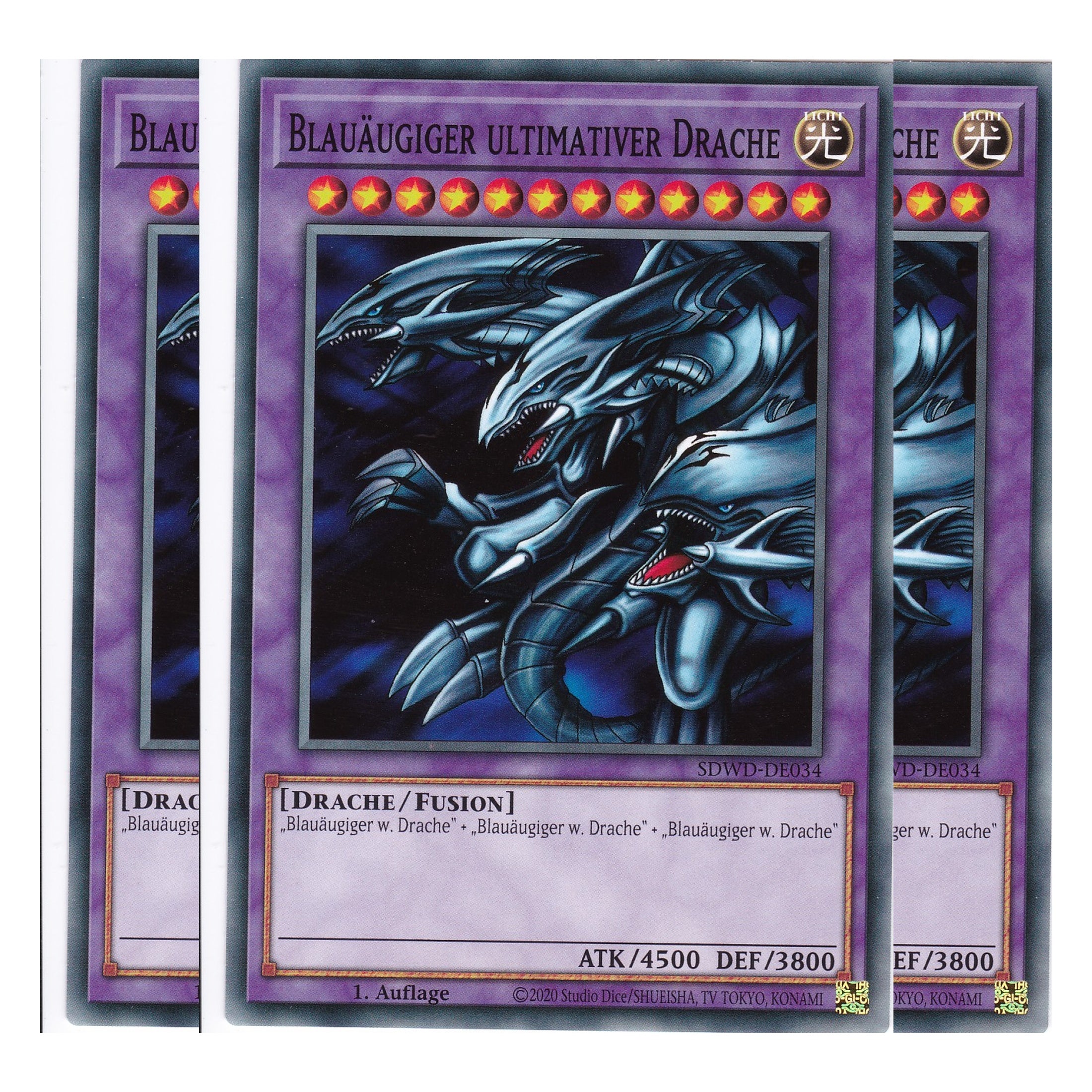 Blauäugiger ultimativer Drache - SDWD-DE034 - Common - Deutsch - 1. Auflage - Structure Deck: Blue Eyes White Destiny - Playset (3 Kopien) - Yu-Gi-Oh!