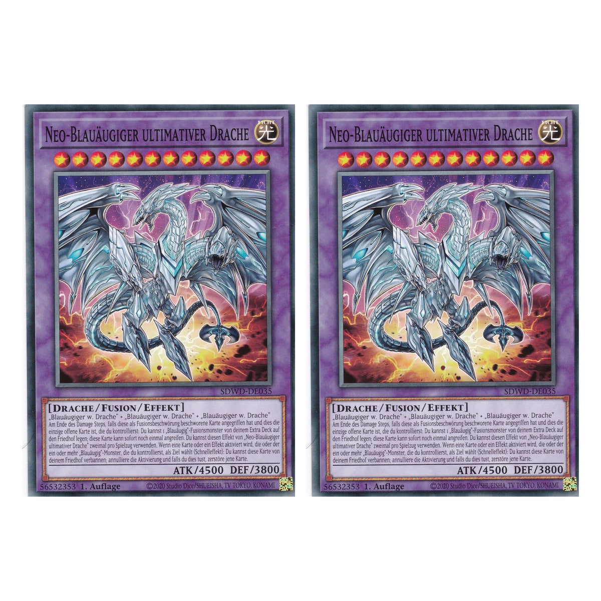 Neo-Blauäugiger ultimativer Drache - SDWD-DE035 - Common - Deutsch - 1. Auflage - Structure Deck: Blue Eyes White Destiny - Duo Set (2 Stück) - Yu-Gi-Oh!