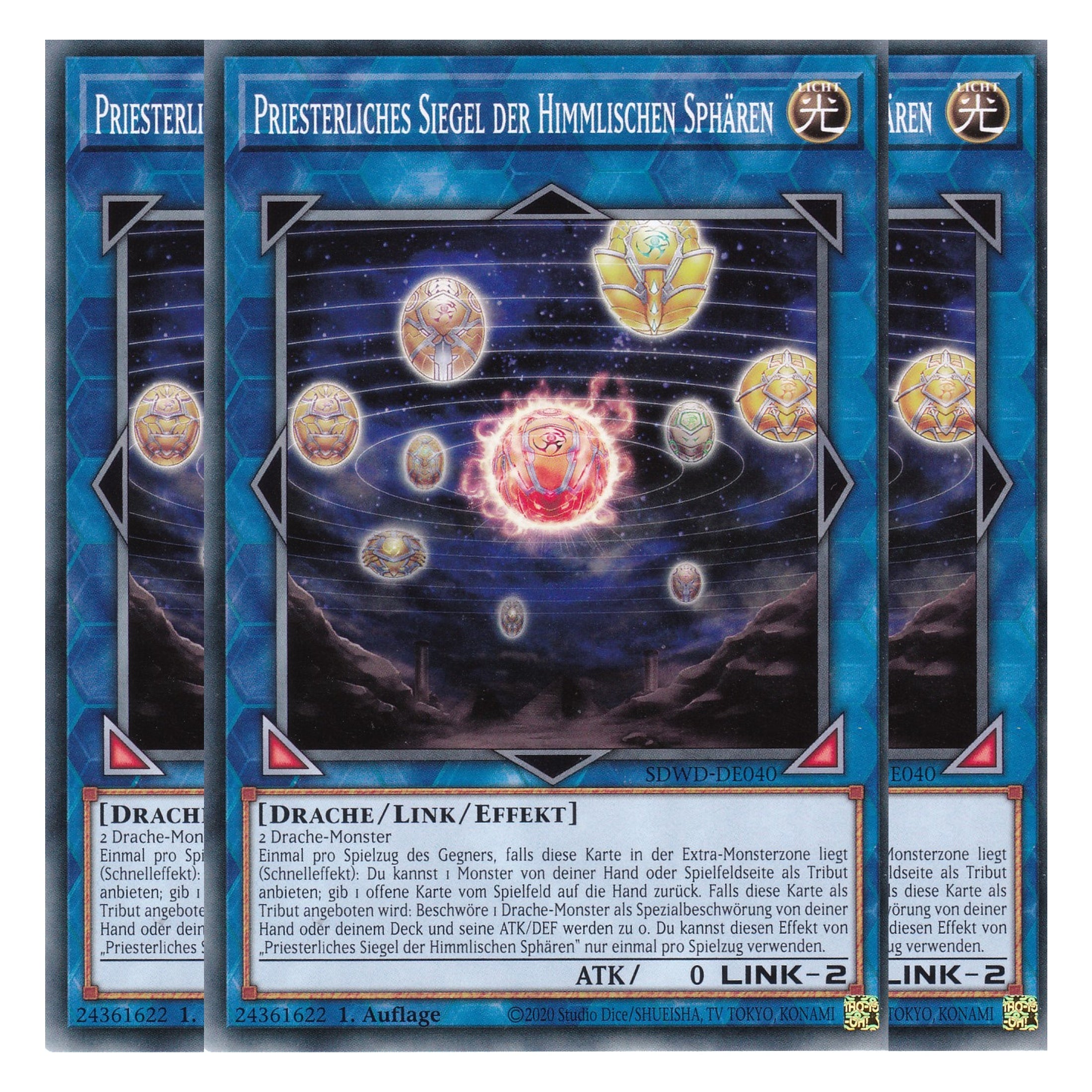 Priesterliches Siegel der Himmlischen Sphären - SDWD-DE040 - Common - Deutsch - 1. Auflage - Structure Deck: Blue Eyes White Destiny - Playset (3 Kopien) - Yu-Gi-Oh!