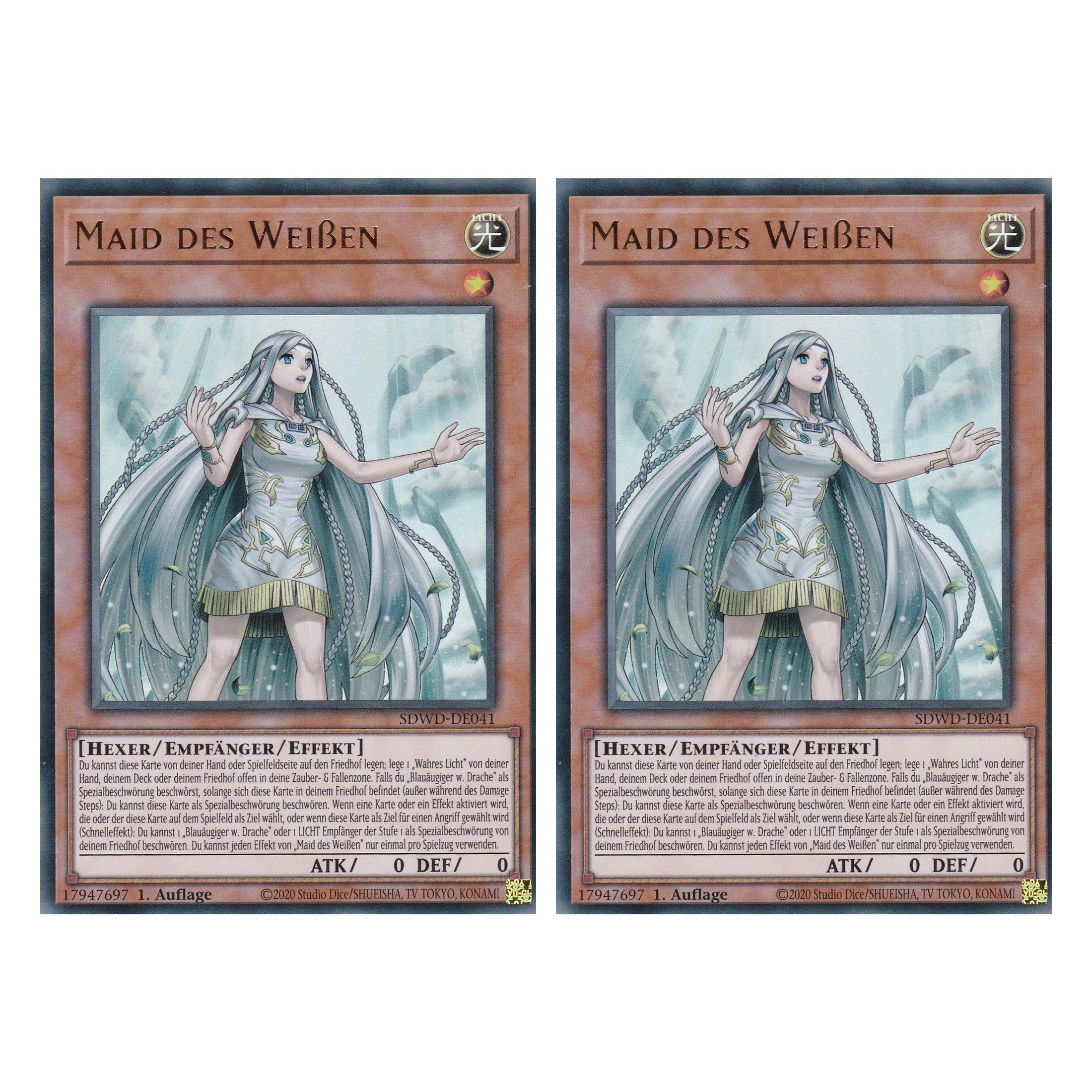 Maid des Weißen (V.1) - SDWD-DE041 - Ultra Rare - Deutsch - 1. Auflage - Structure Deck: Blue Eyes White Destiny - Duo Set (2 Stück) - Yu-Gi-Oh!