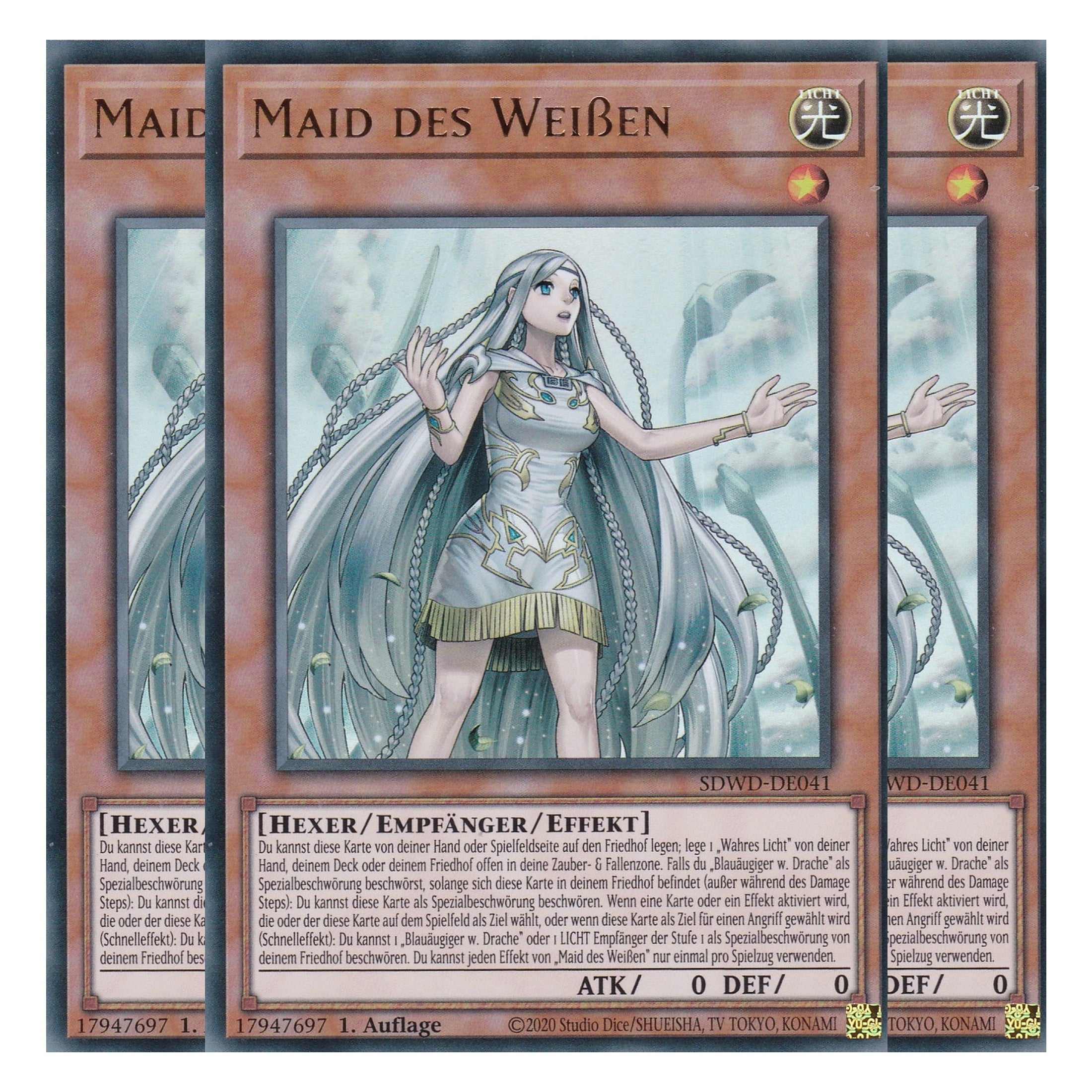 Maid des Weißen (V.1) - SDWD-DE041 - Ultra Rare - Deutsch - 1. Auflage - Structure Deck: Blue Eyes White Destiny - Playset (3 Kopien) - Yu-Gi-Oh!