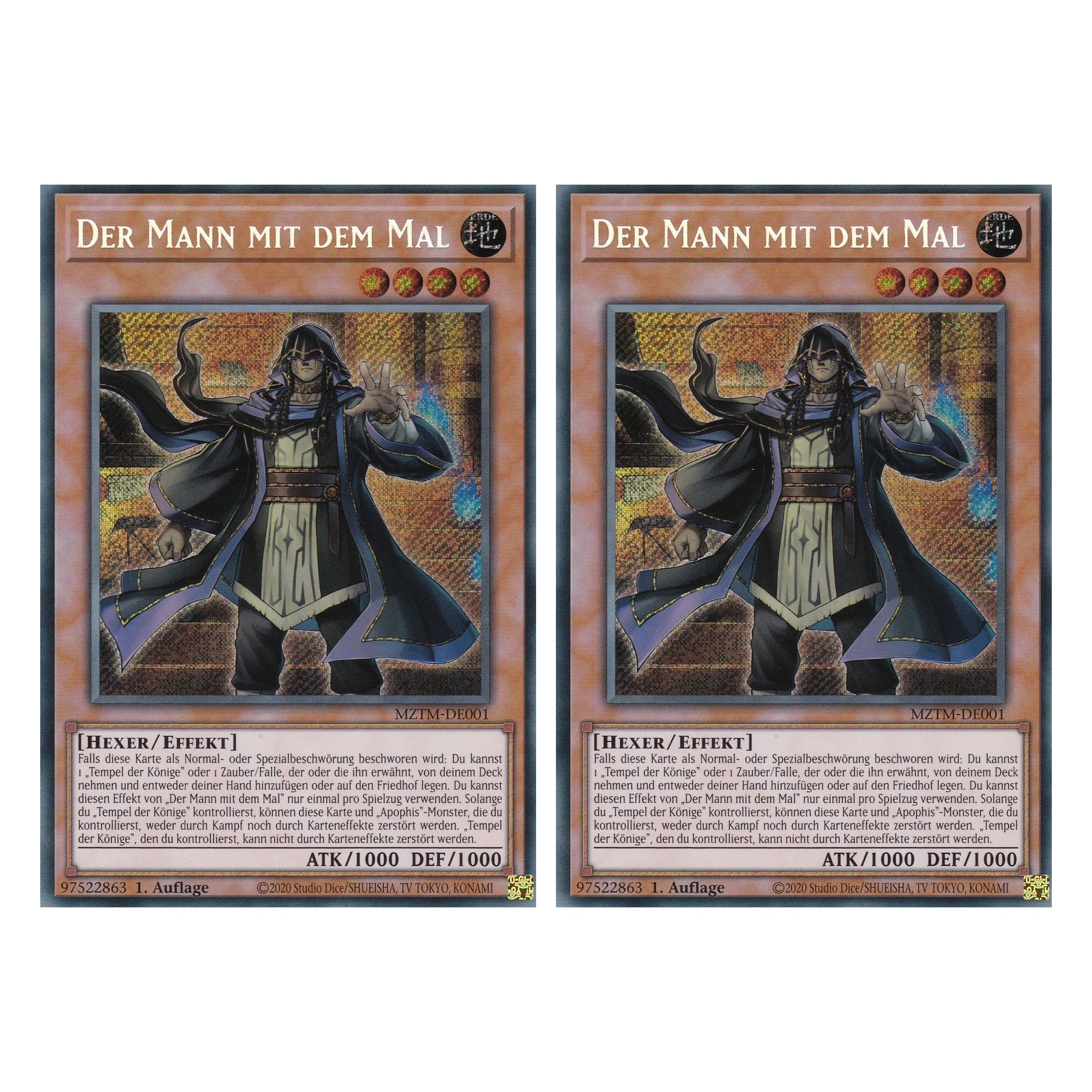 Der Mann mit dem Mal - MZTM-DE001 - Secret Rare - Deutsch - 1. Auflage - Maze of the Master - Duo Set (2 Stück) - Yu-Gi-Oh!
