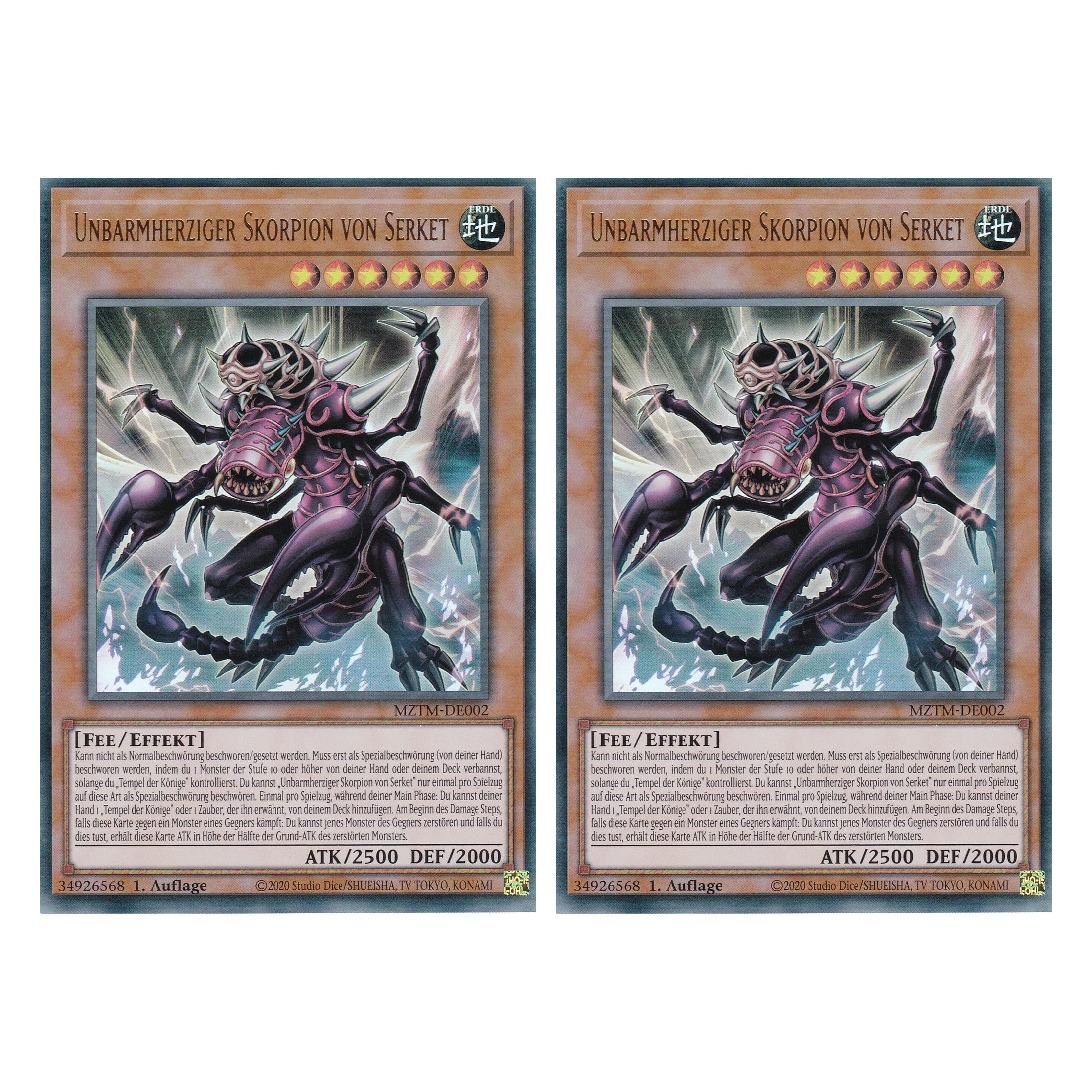 Unbarmherziger Skorpion von Serket - MZTM-DE002 - Ultra Rare - Deutsch - 1. Auflage - Maze of the Master - Duo Set (2 Stück) - Yu-Gi-Oh!