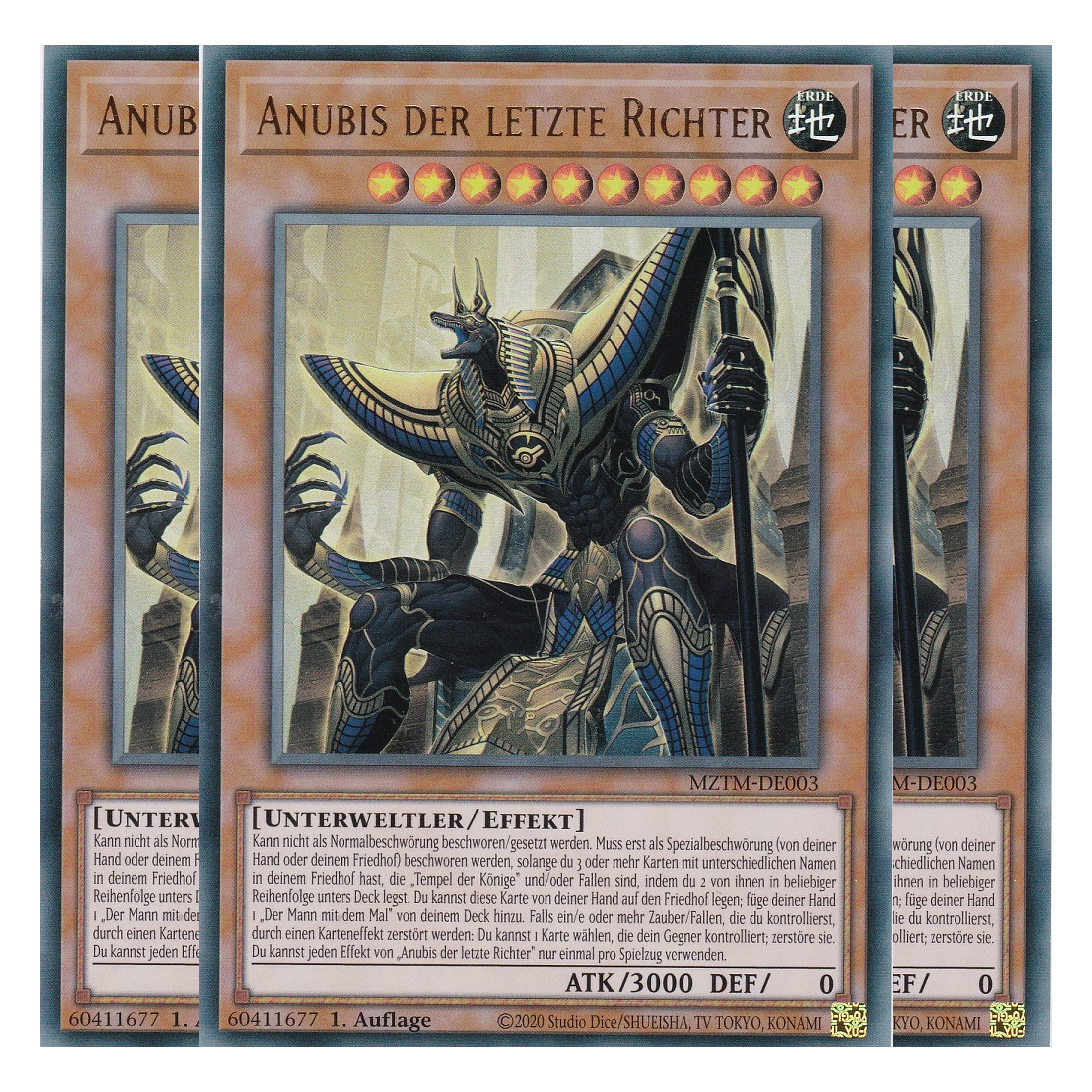 Anubis der letzte Richter - MZTM-DE003 - Ultra Rare - Deutsch - 1. Auflage - Maze of the Master - Playset (3 Kopien) - Yu-Gi-Oh!