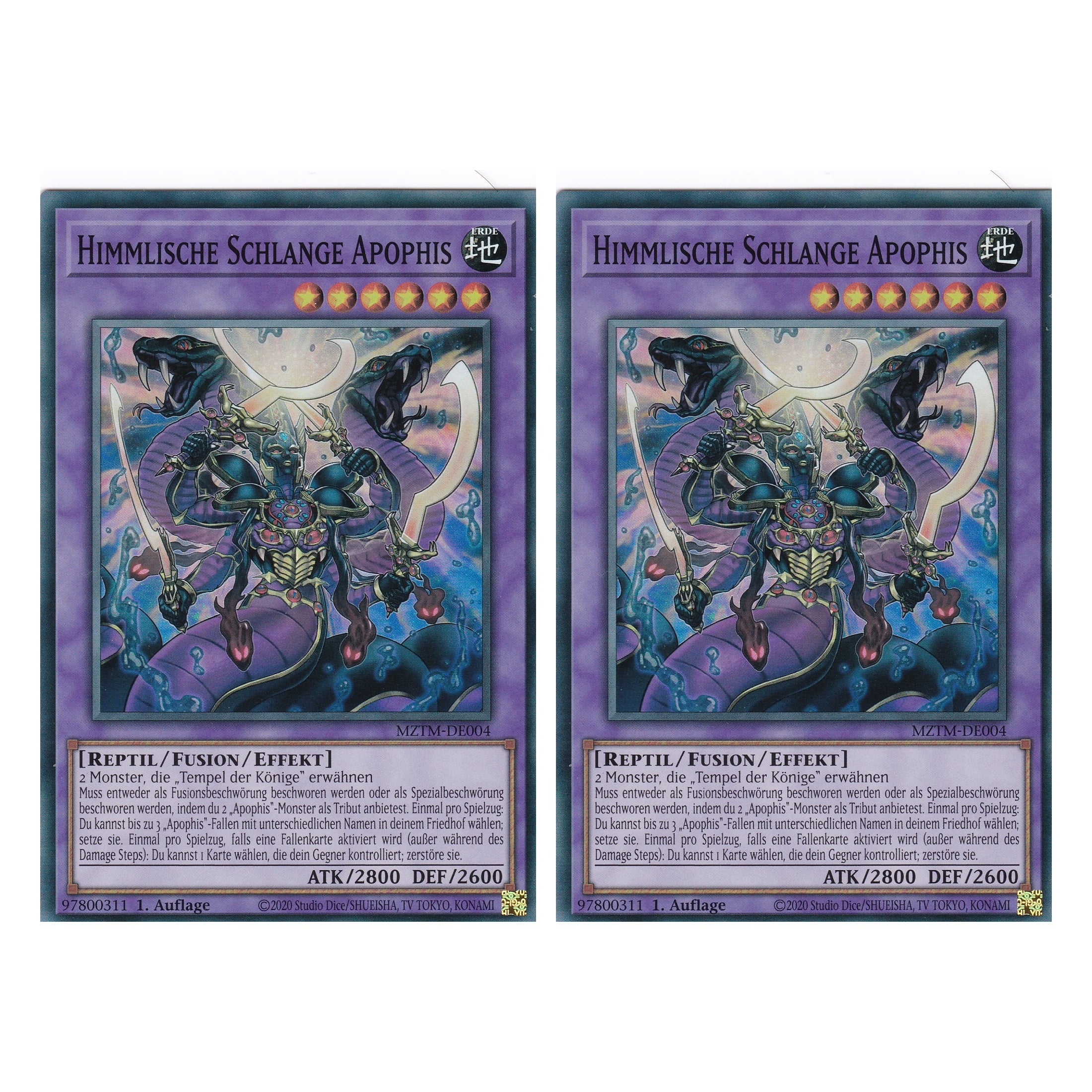 Himmlische Schlange Apophis - MZTM-DE004 - Super Rare - Deutsch - 1. Auflage - Maze of the Master - Duo Set (2 Stück) - Yu-Gi-Oh!