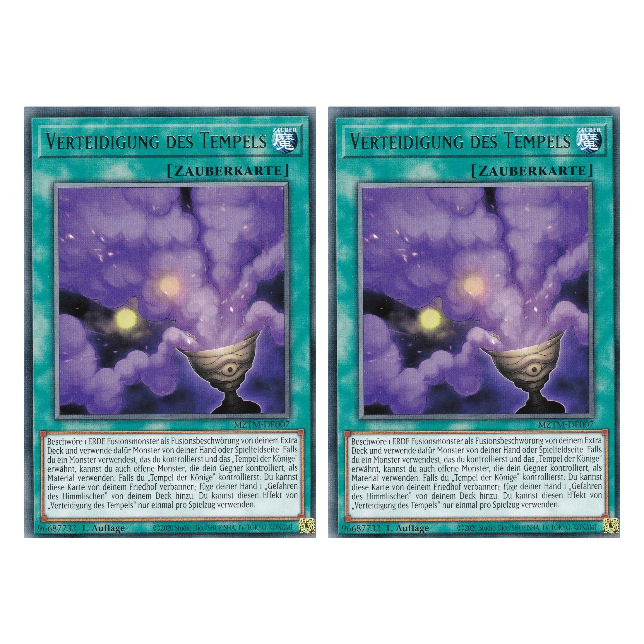 Verteidigung des Tempels - MZTM-DE007 - Rare - Deutsch - 1. Auflage - Maze of the Master - Duo Set (2 Stück) - Yu-Gi-Oh!