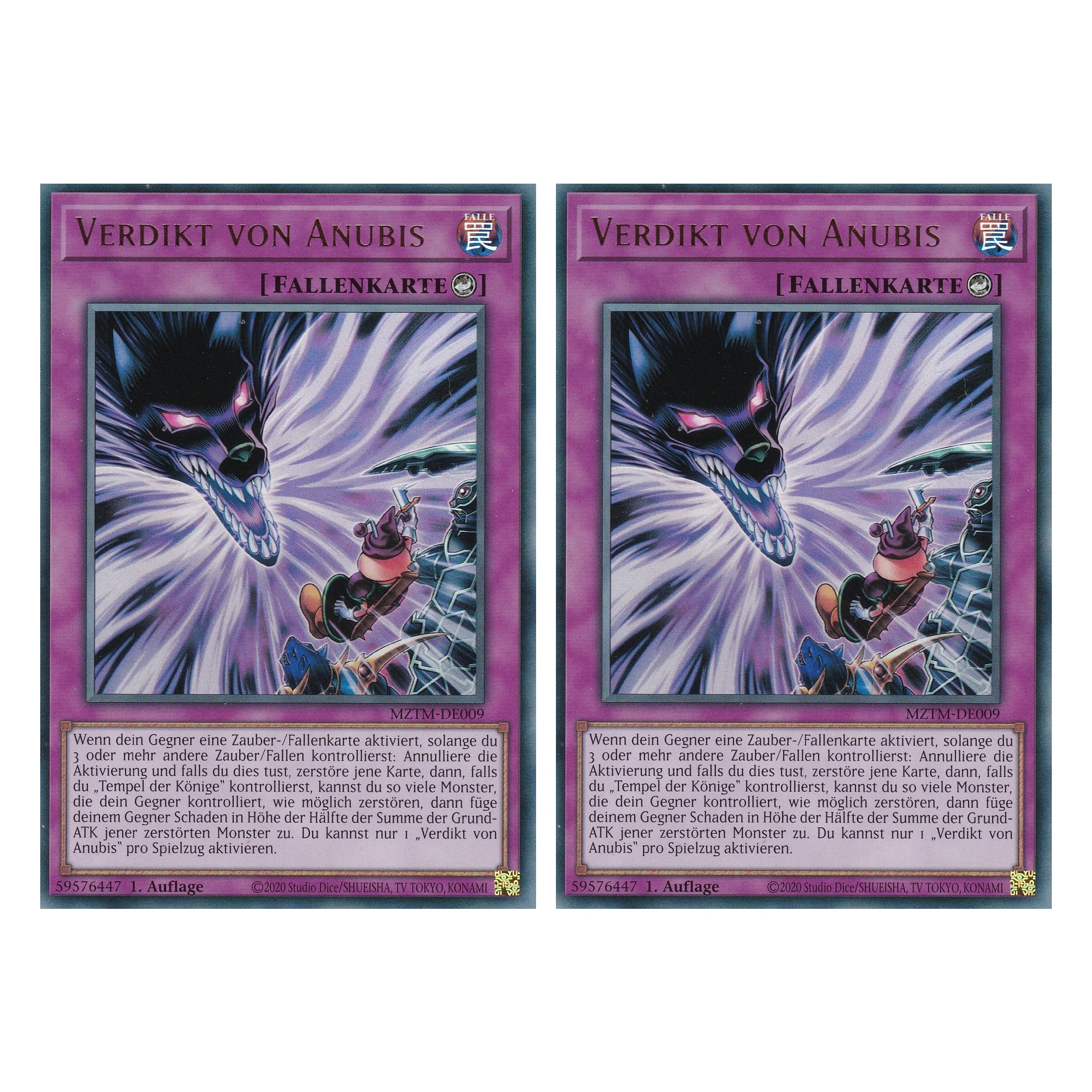 Verdikt von Anubis - MZTM-DE009 - Ultra Rare - Deutsch - 1. Auflage - Maze of the Master - Duo Set (2 Stück) - Yu-Gi-Oh!