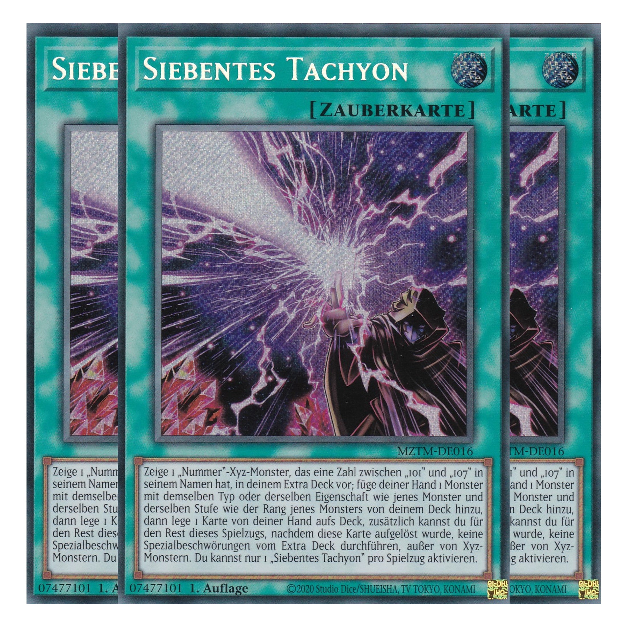 Siebentes Tachyon - MZTM-DE016 - Secret Rare - Deutsch - 1. Auflage - Maze of the Master - Playset (3 Kopien) - Yu-Gi-Oh!