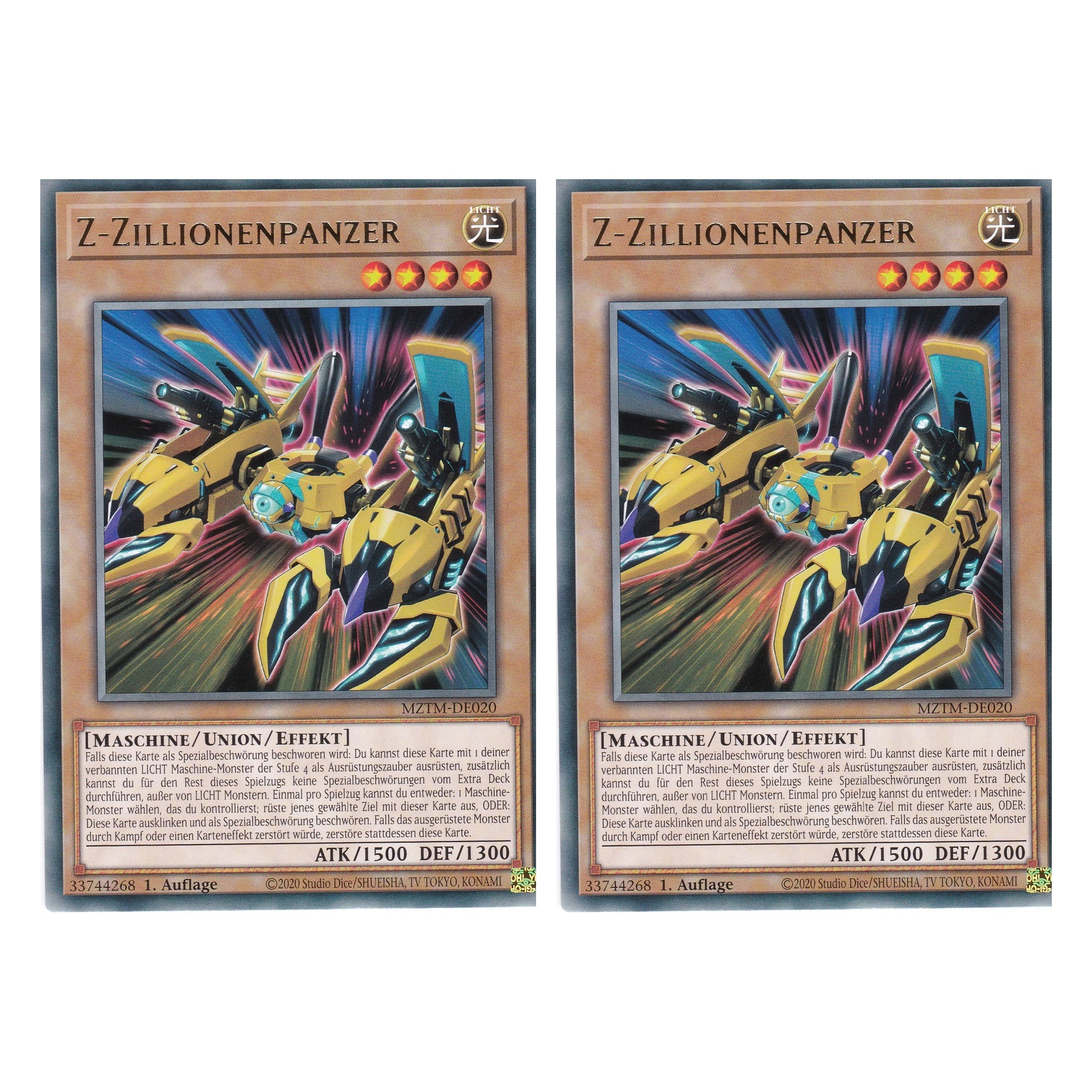 Z-Zillionenpanzer - MZTM-DE020 - Rare - Deutsch - 1. Auflage - Maze of the Master - Duo Set (2 Stück) - Yu-Gi-Oh!