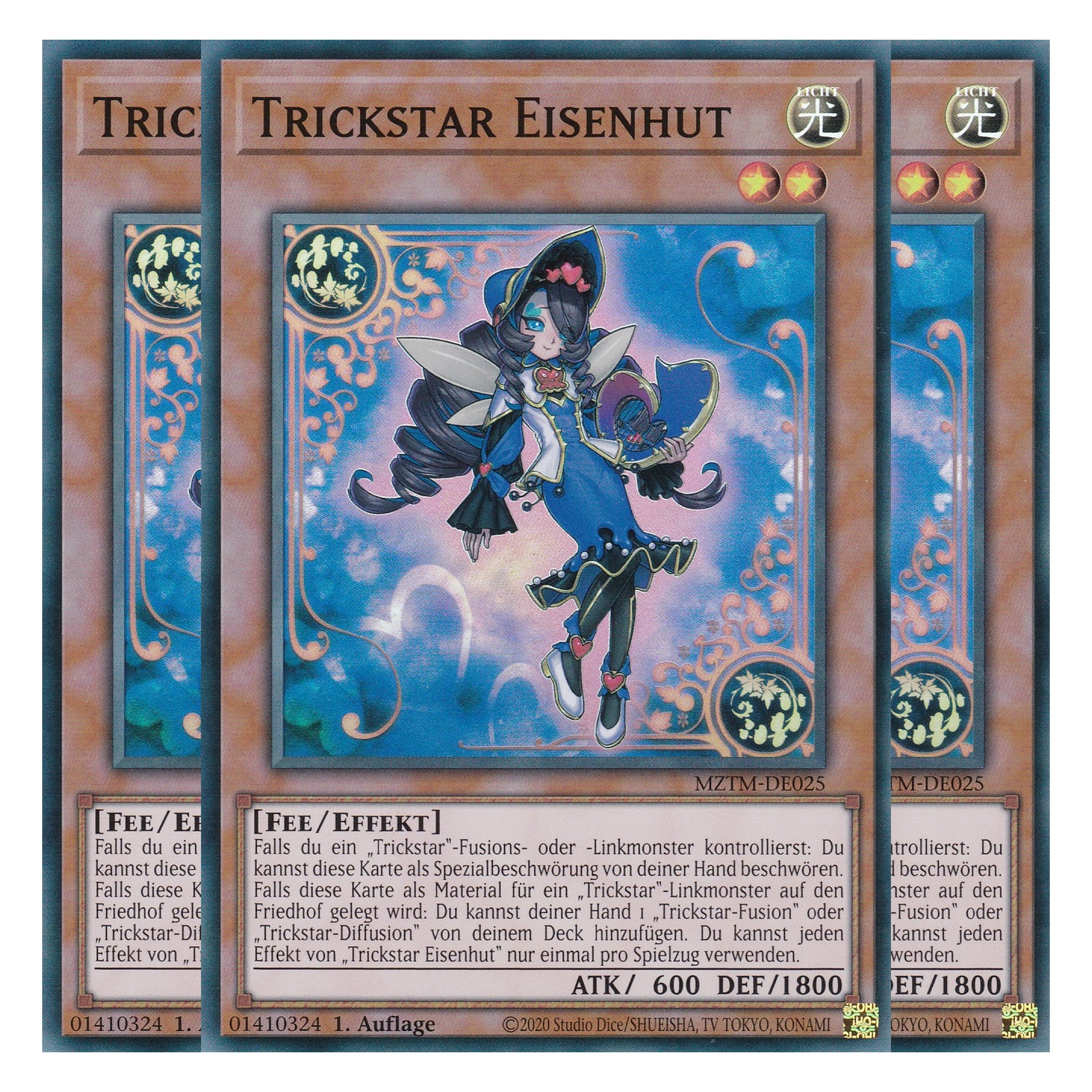 Trickstar Eisenhut - MZTM-DE025 - Super Rare - Deutsch - 1. Auflage - Maze of the Master - Playset (3 Kopien) - Yu-Gi-Oh!