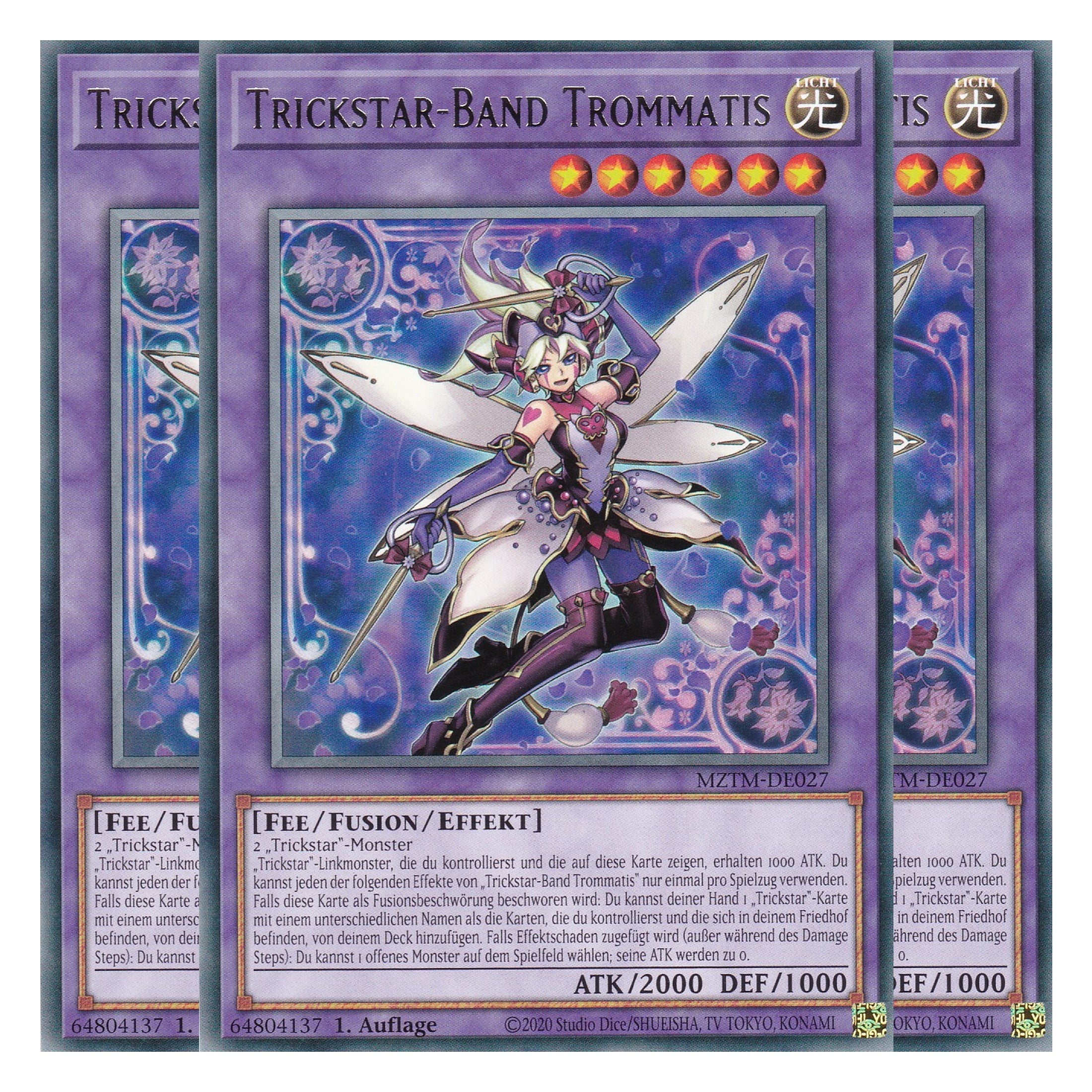Trickstar-Band Trommatis - MZTM-DE027 - Rare - Deutsch - 1. Auflage - Maze of the Master - Playset (3 Kopien) - Yu-Gi-Oh!