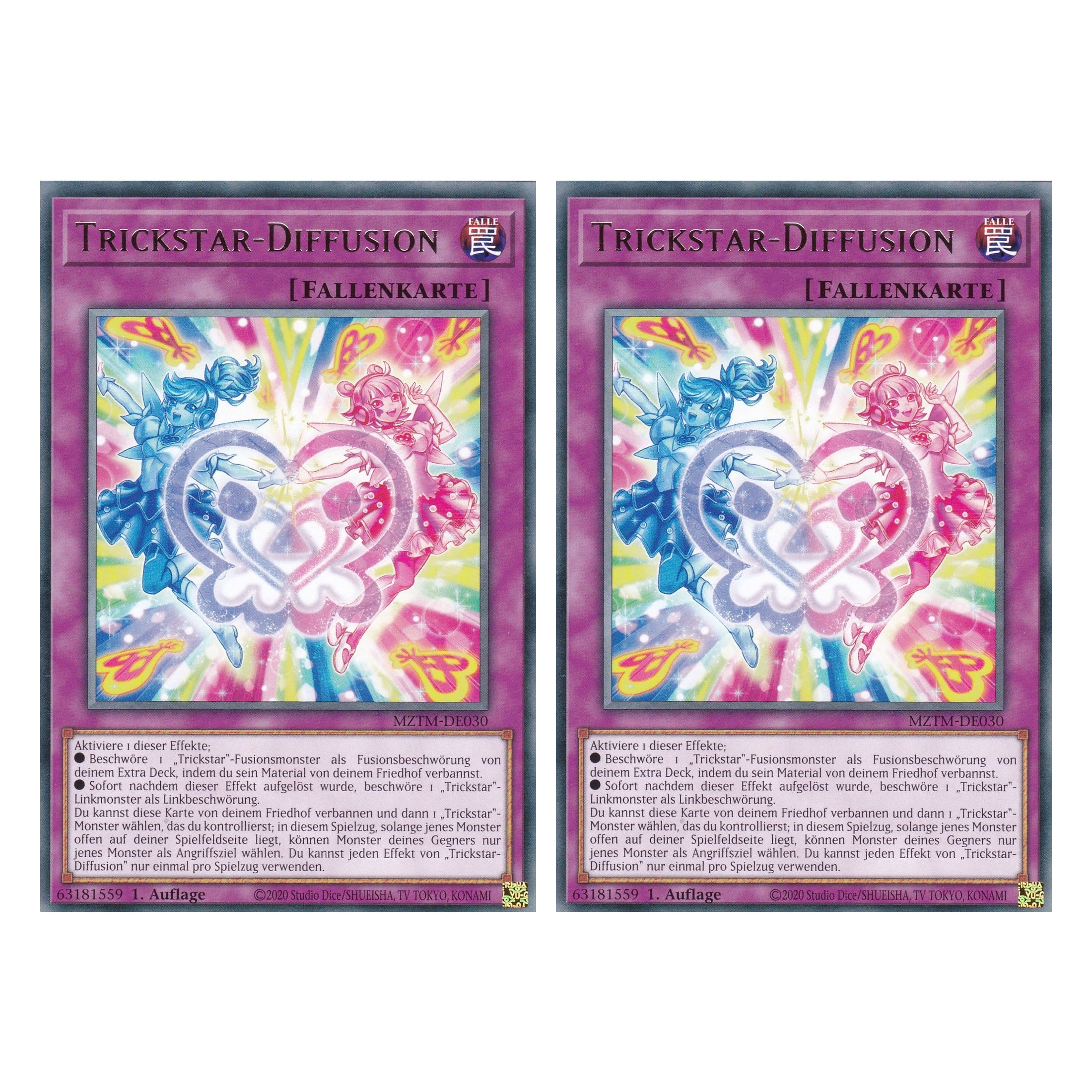 Trickstar-Diffusion - MZTM-DE030 - Rare - Deutsch - 1. Auflage - Maze of the Master - Duo Set (2 Stück) - Yu-Gi-Oh!