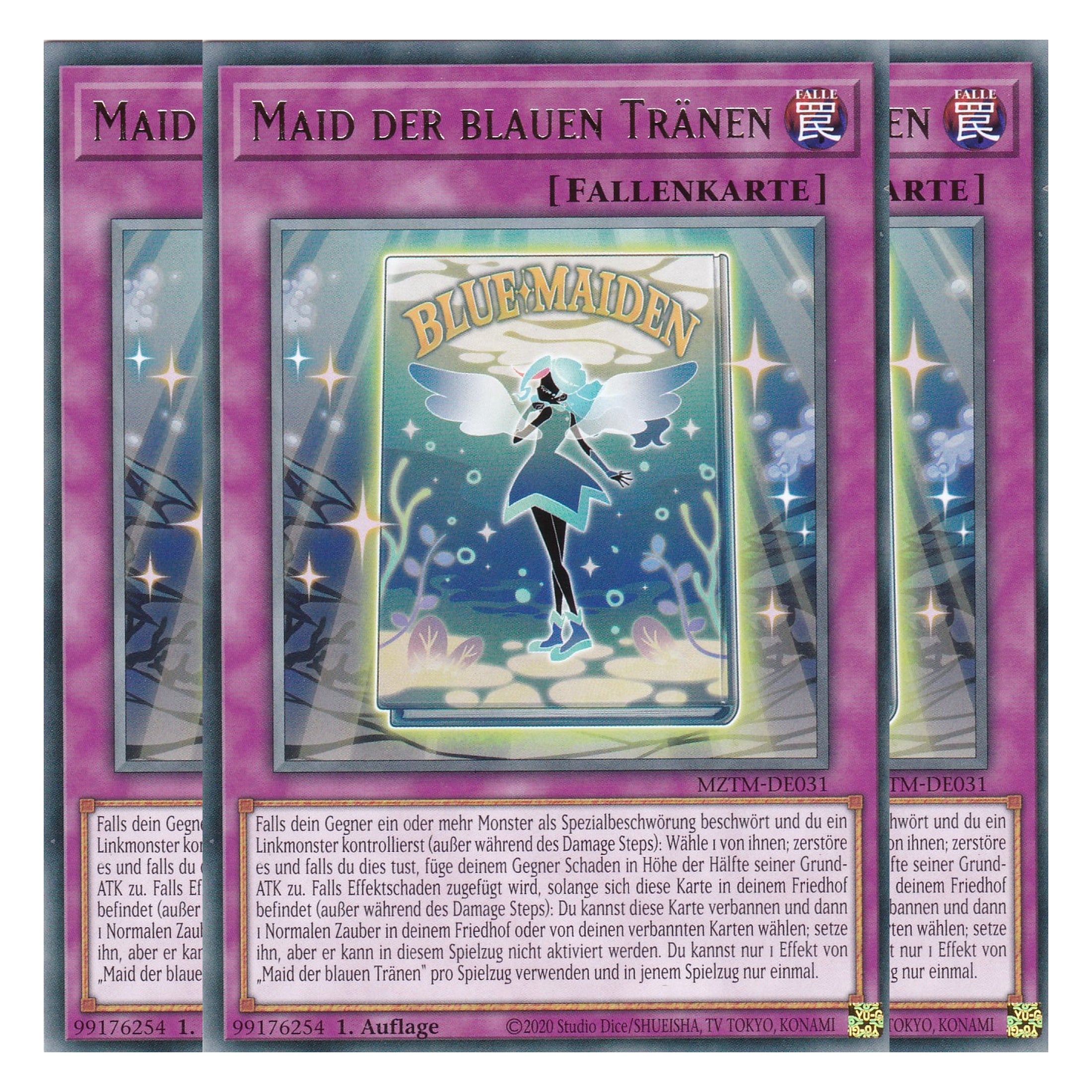 Maid der blauen Tränen - MZTM-DE031 - Rare - Deutsch - 1. Auflage - Maze of the Master - Playset (3 Kopien) - Yu-Gi-Oh!