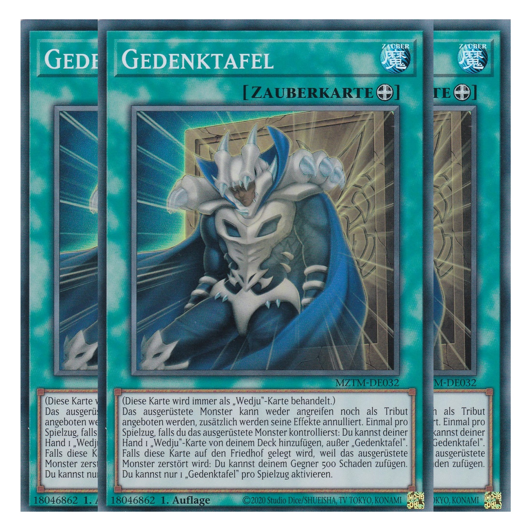 Gedenktafel - MZTM-DE032 - Super Rare - Deutsch - 1. Auflage - Maze of the Master - Playset (3 Kopien) - Yu-Gi-Oh!