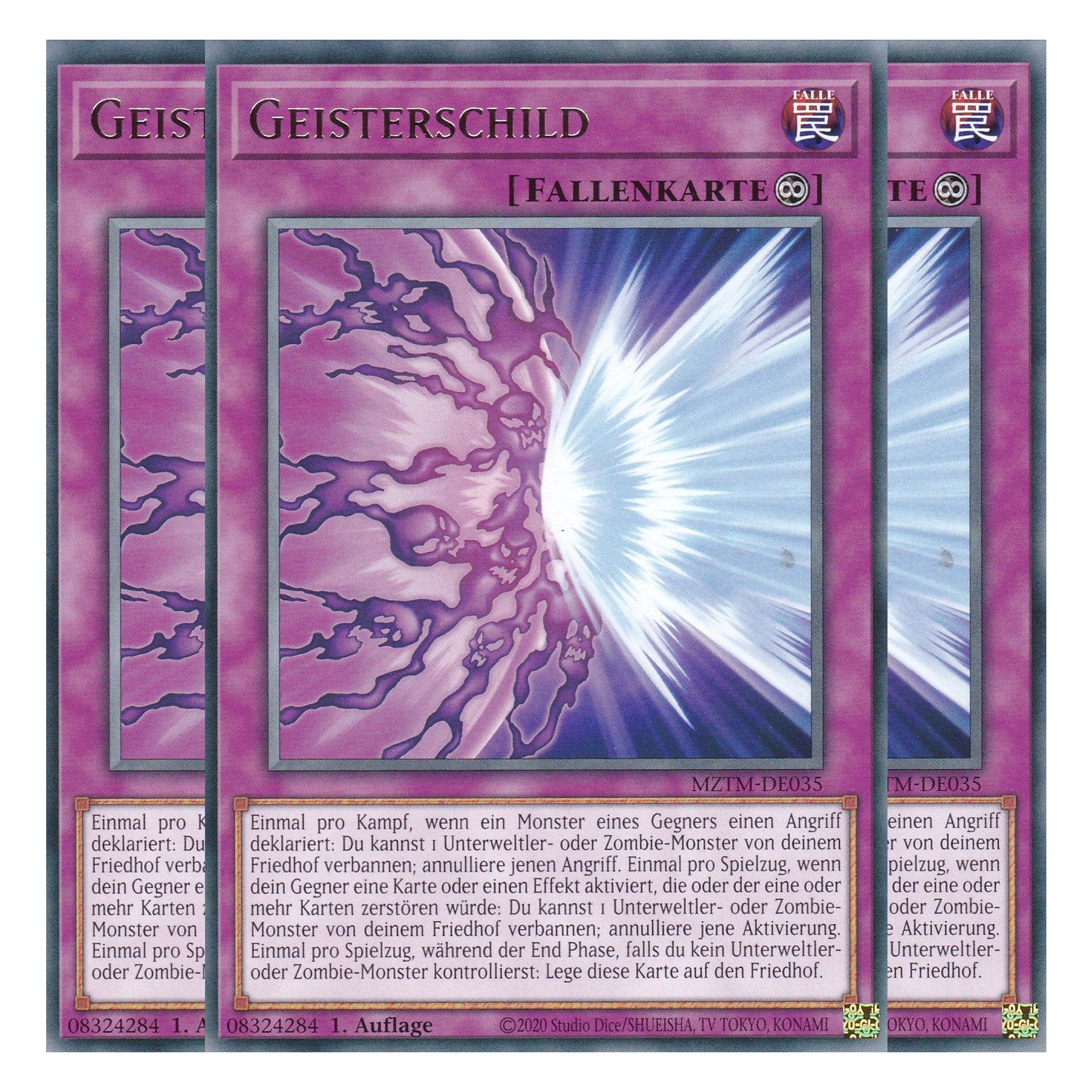 Geisterschild - MZTM-DE035 - Rare - Deutsch - 1. Auflage - Maze of the Master - Playset (3 Kopien) - Yu-Gi-Oh!