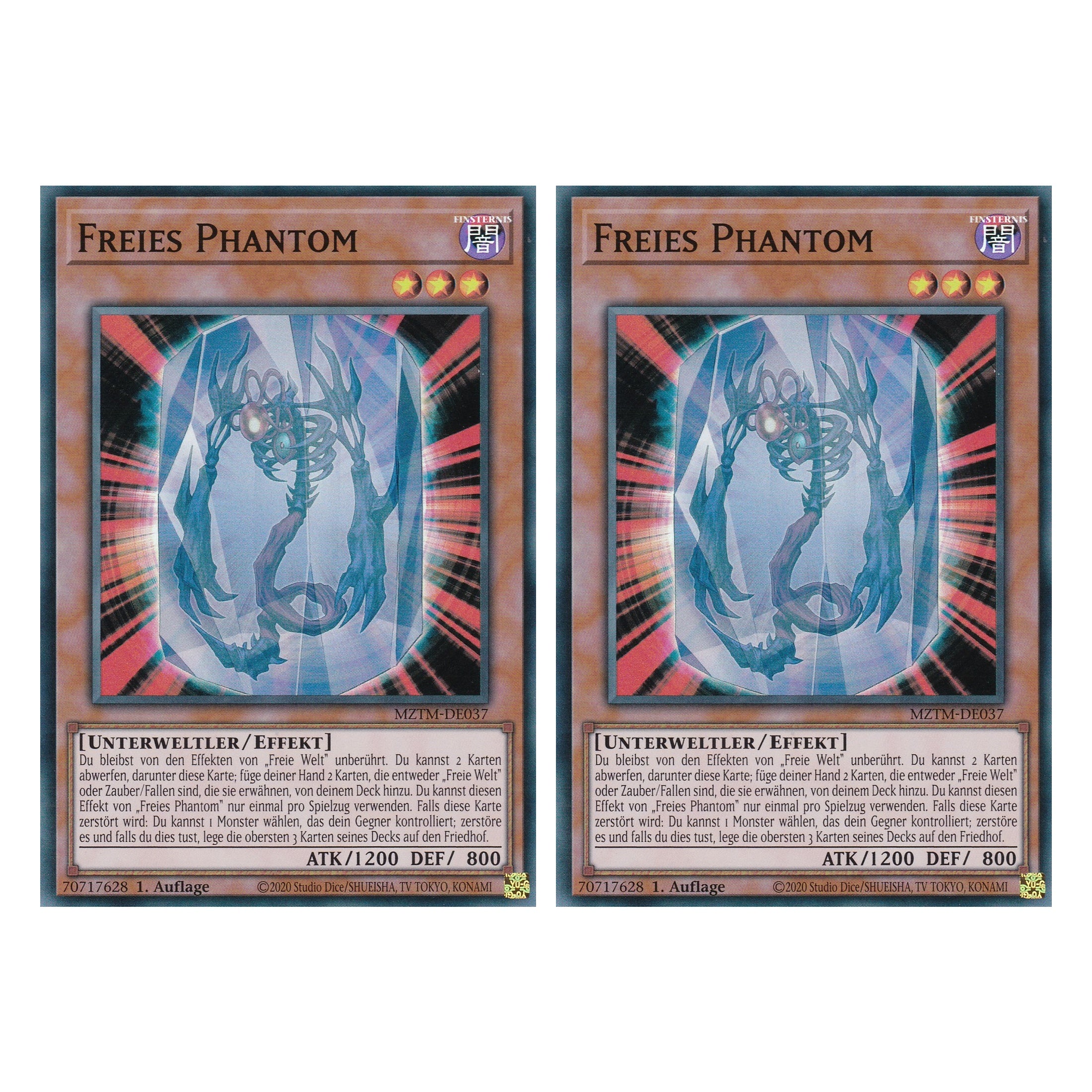 Freies Phantom - MZTM-DE037 - Super Rare - Deutsch - 1. Auflage - Maze of the Master - Duo Set (2 Stück) - Yu-Gi-Oh!