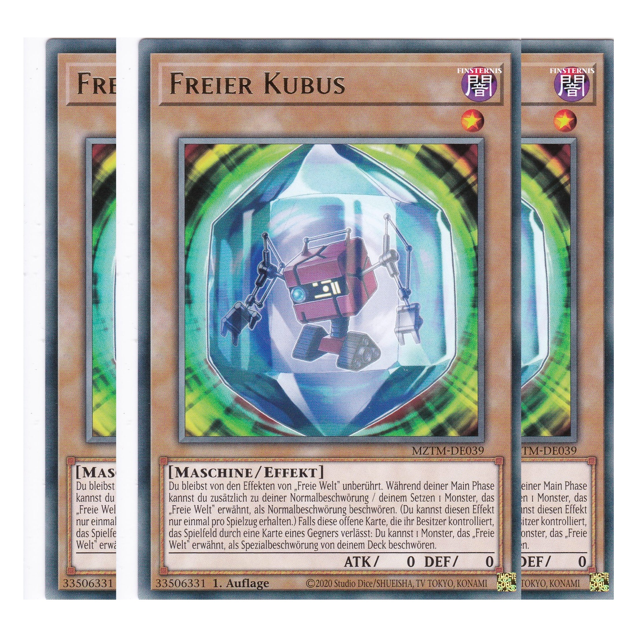 Freier Kubus - MZTM-DE039 - Rare - Deutsch - 1. Auflage - Maze of the Master - Playset (3 Kopien) - Yu-Gi-Oh!