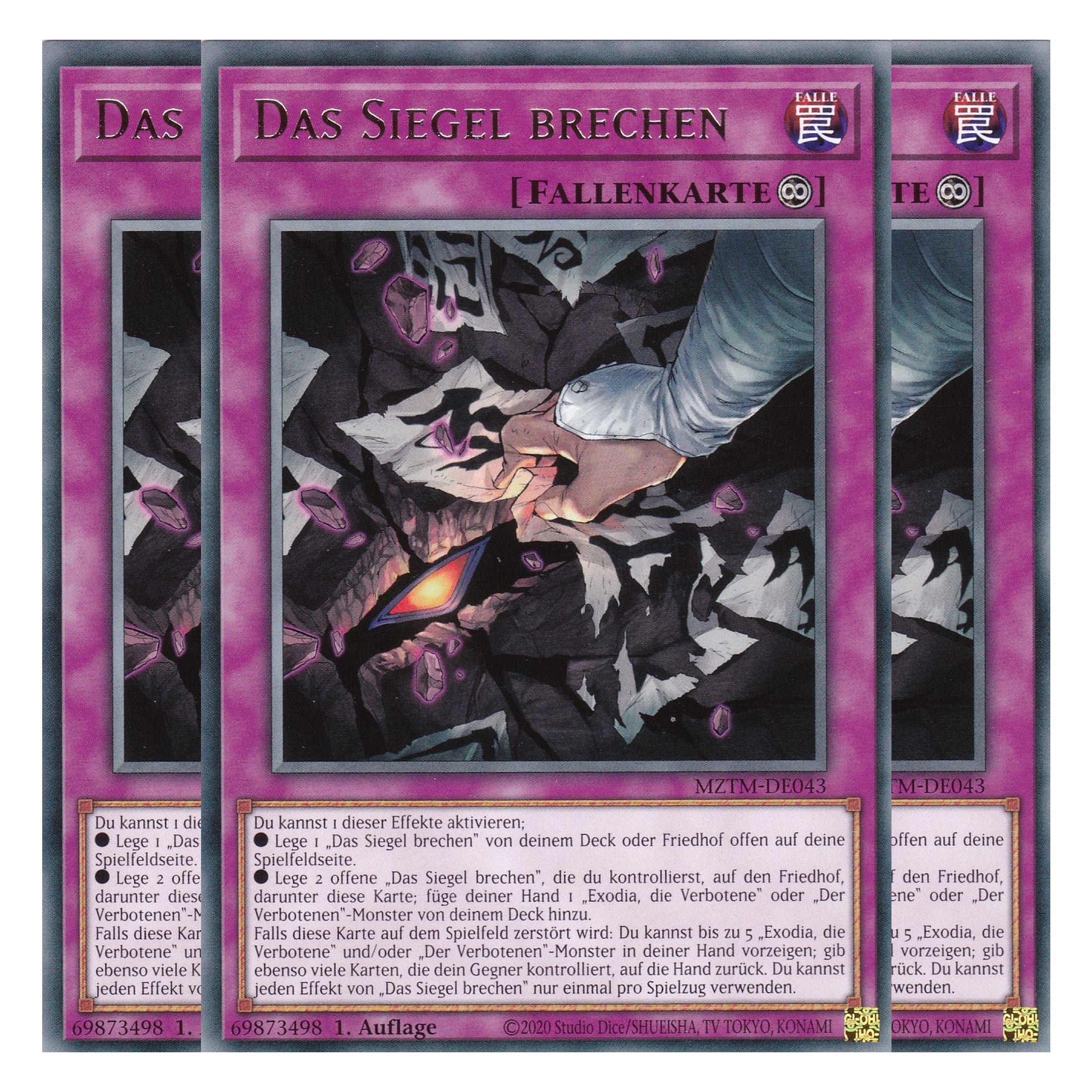 Brechen Sie das Siegel - MZTM-DE043 - Rare - Deutsch - 1. Auflage - Maze of the Master - Playset (3 Kopien) - Yu-Gi-Oh!