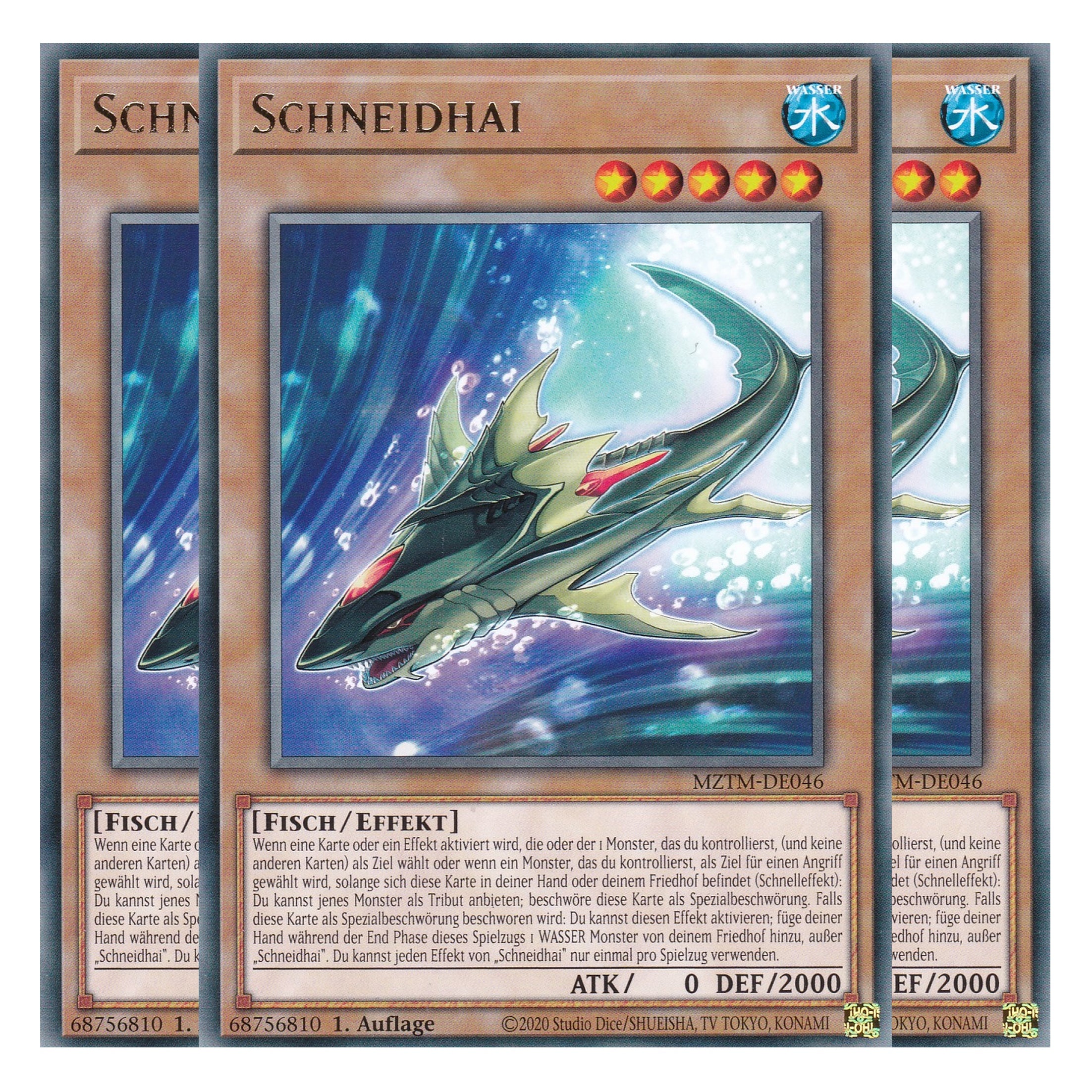 Schneidhai - MZTM-DE046 - Rare - Deutsch - 1. Auflage - Maze of the Master - Playset (3 Kopien) - Yu-Gi-Oh!