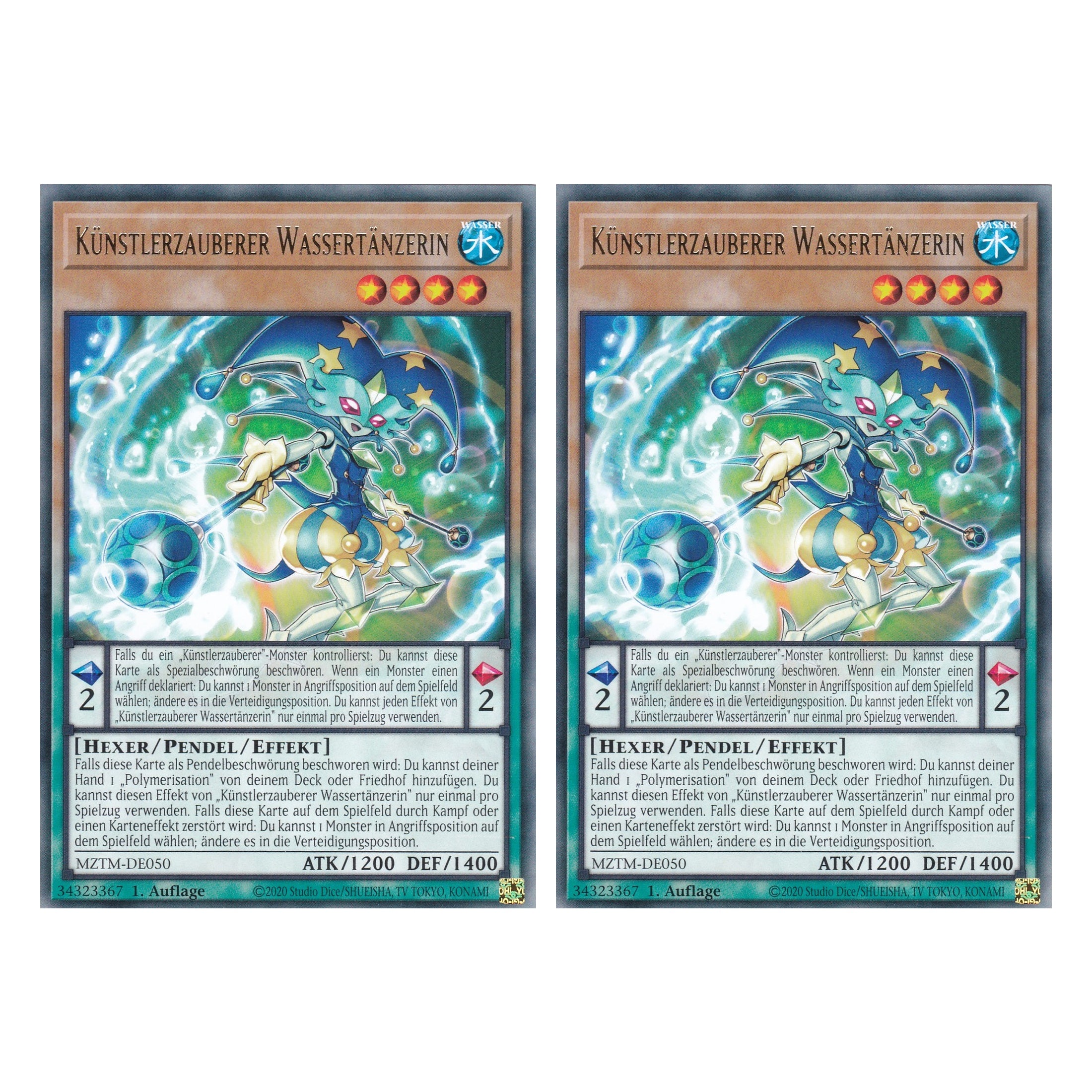 Künstlerzauberer Wassertänzerin - MZTM-DE050 - Rare - Deutsch - 1. Auflage - Maze of the Master - Duo Set (2 Stück) - Yu-Gi-Oh!