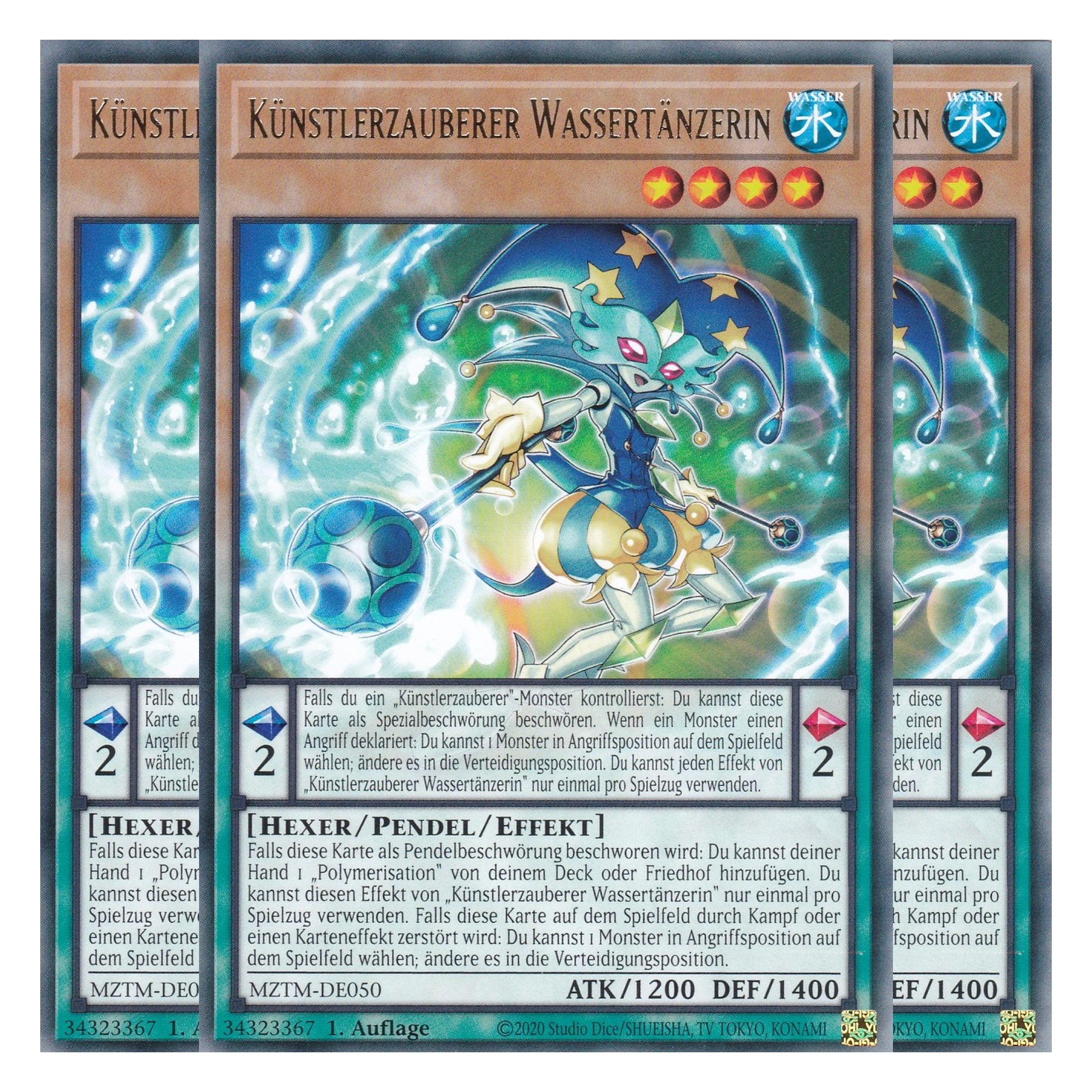 Künstlerzauberer Wassertänzerin - MZTM-DE050 - Rare - Deutsch - 1. Auflage - Maze of the Master - Playset (3 Kopien) - Yu-Gi-Oh!