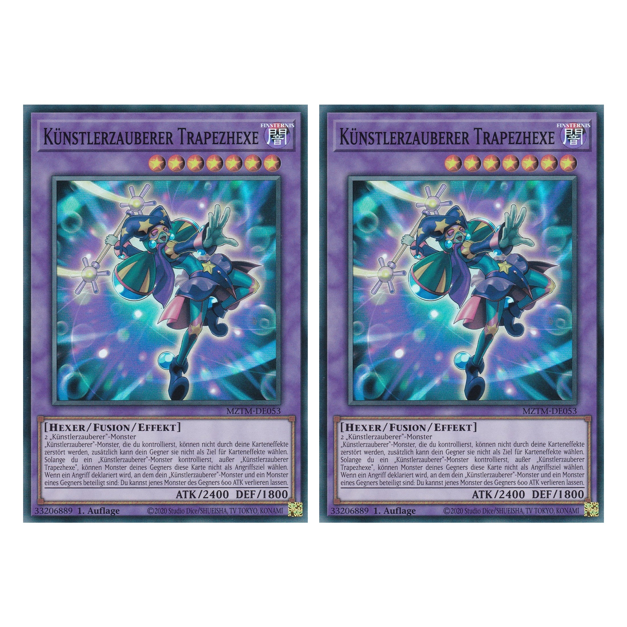 Künstlerzauberer Trapezhexe - MZTM-DE053 - Super Rare - Deutsch - 1. Auflage - Maze of the Master - Duo Set (2 Stück) - Yu-Gi-Oh!