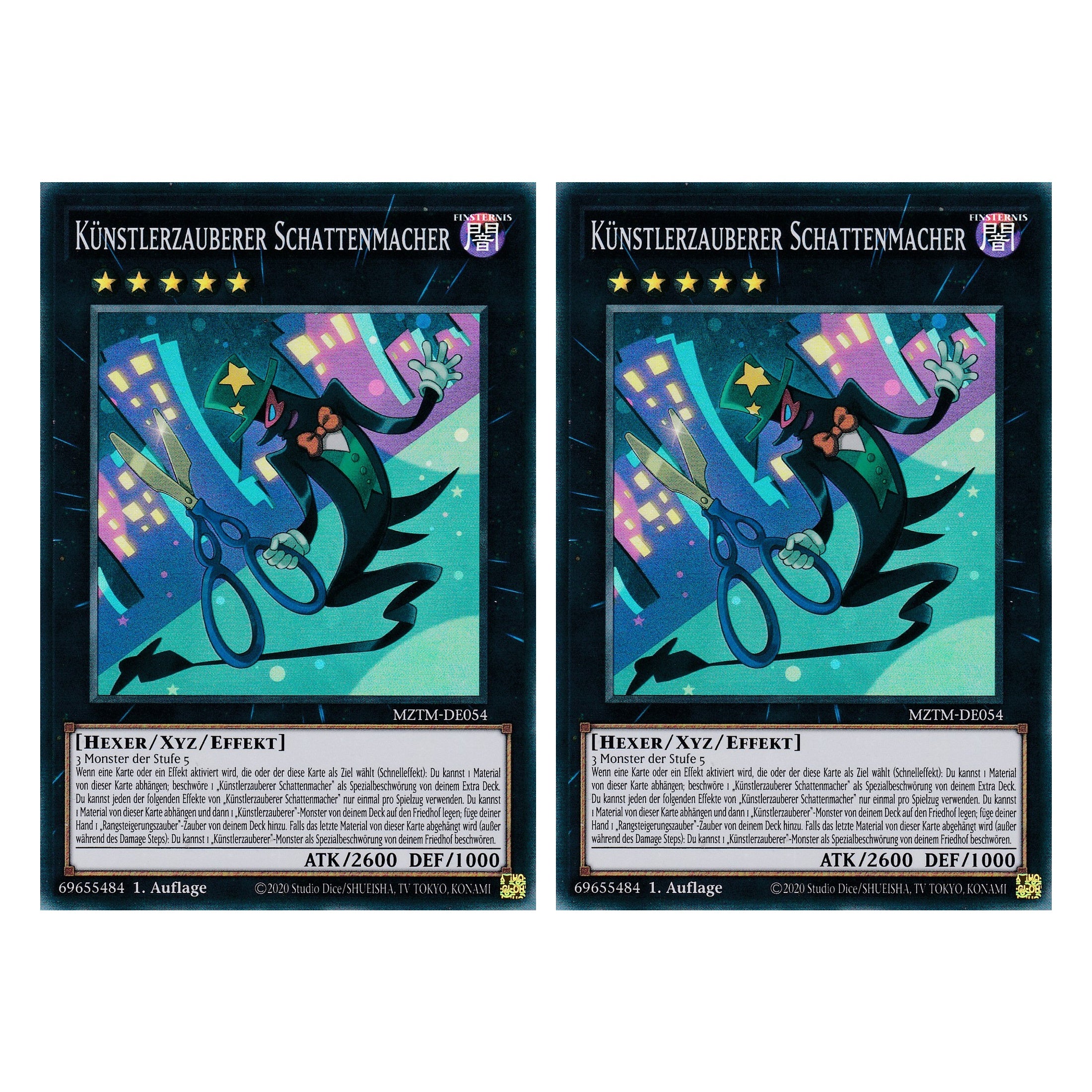 Künstlerzauberer Schattenmacher - MZTM-DE054 - Super Rare - Deutsch - 1. Auflage - Maze of the Master - Duo Set (2 Stück) - Yu-Gi-Oh!