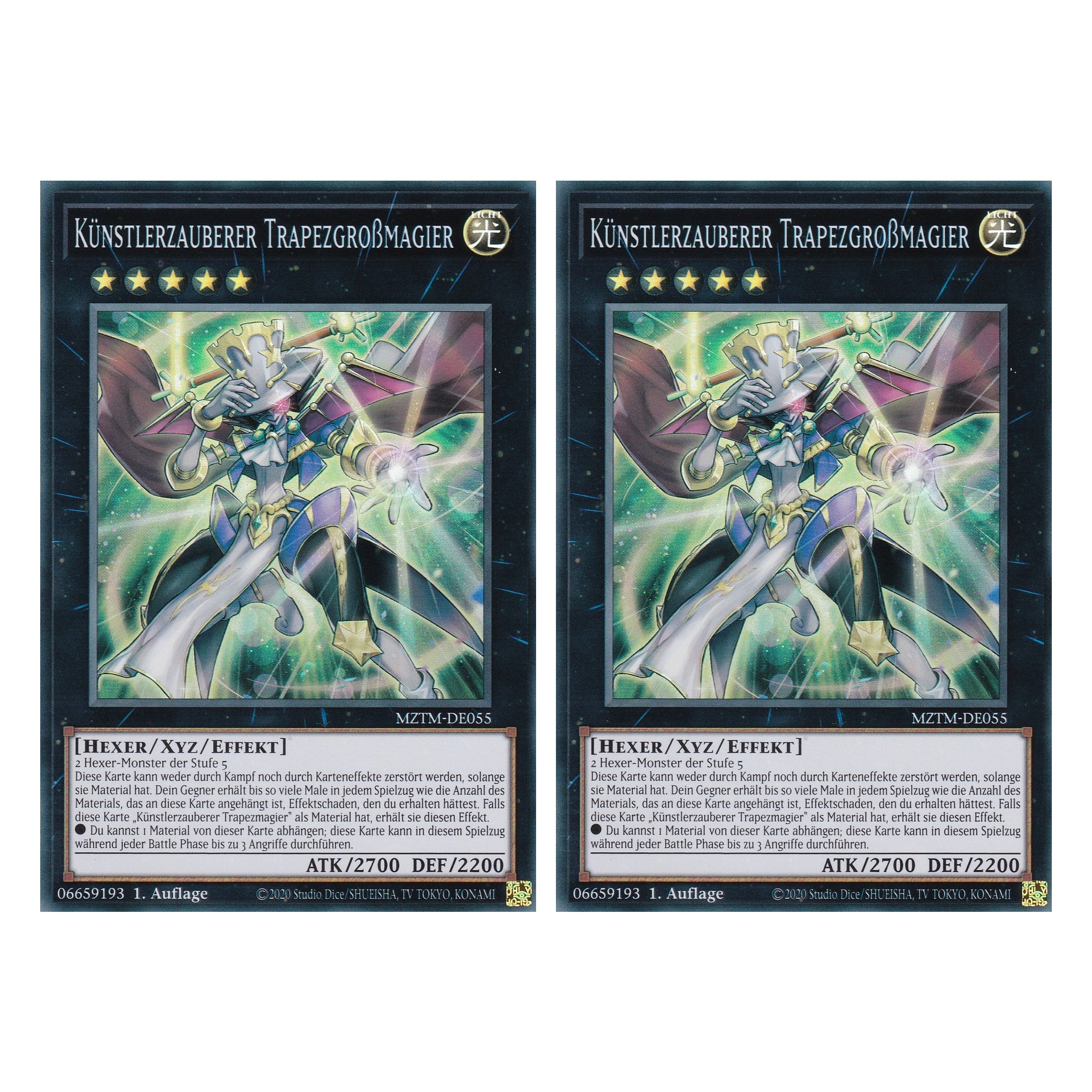 Künstlerzauberer Trapezgroßmagier - MZTM-DE055 - Super Rare - Deutsch - 1. Auflage - Maze of the Master - Duo Set (2 Stück) - Yu-Gi-Oh!