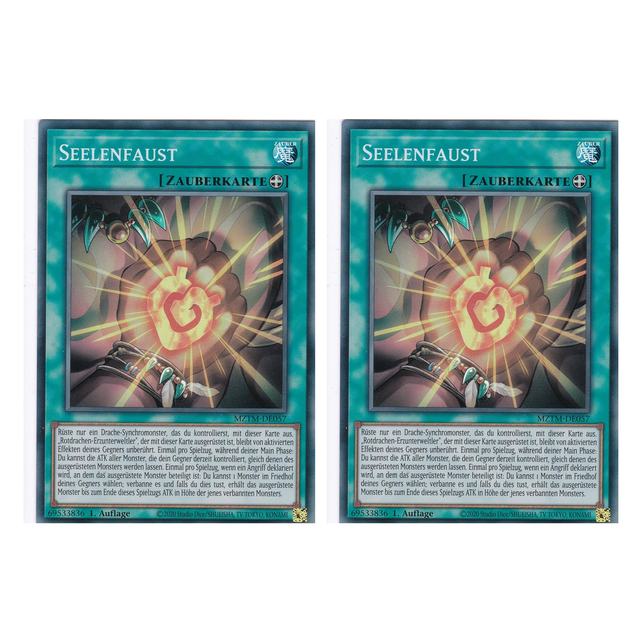 Seelenfaust - MZTM-DE057 - Super Rare - Deutsch - 1. Auflage - Maze of the Master - Duo Set (2 Stück) - Yu-Gi-Oh!