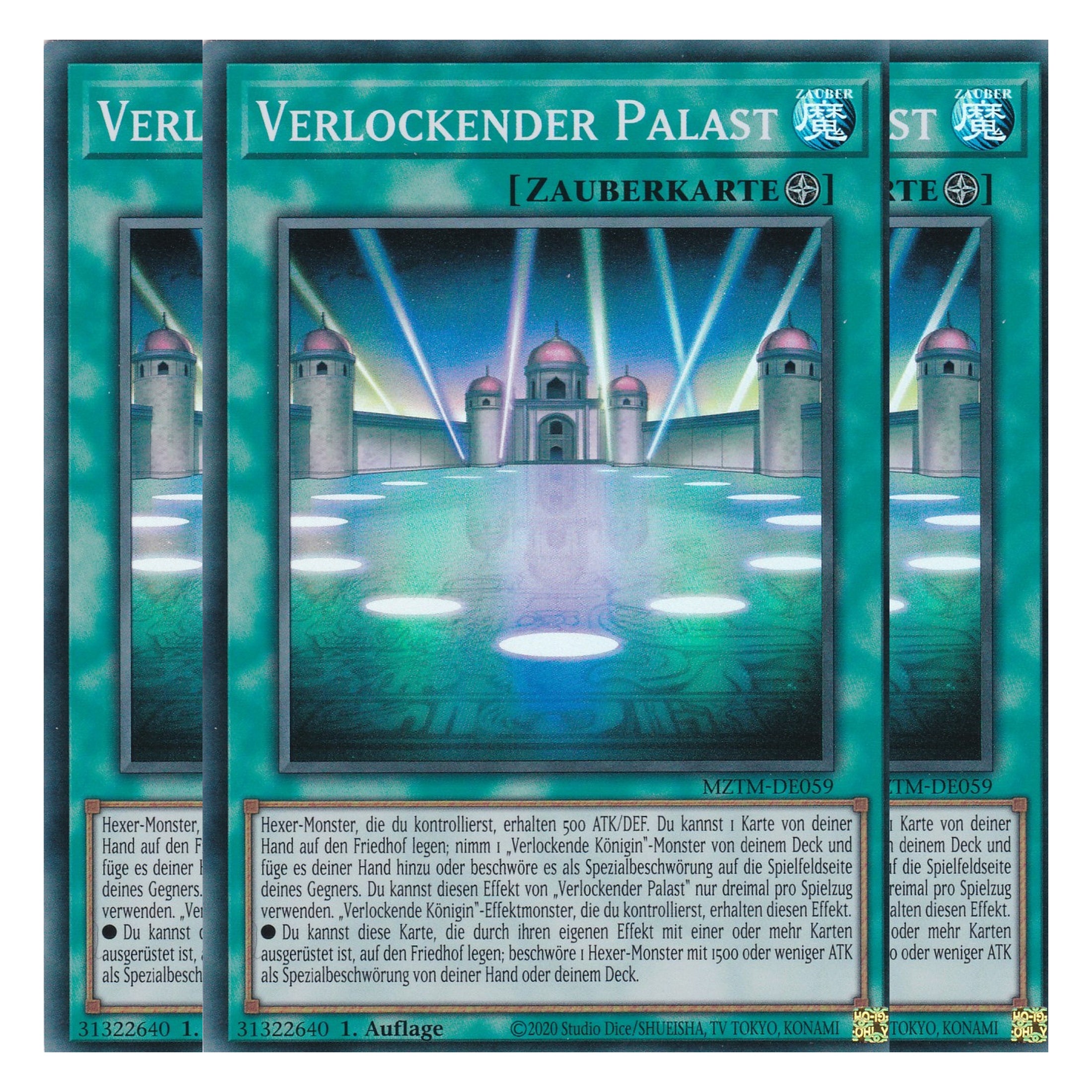 Verlockender Palast - MZTM-DE059 - Super Rare - Deutsch - 1. Auflage - Maze of the Master - Playset (3 Kopien) - Yu-Gi-Oh!