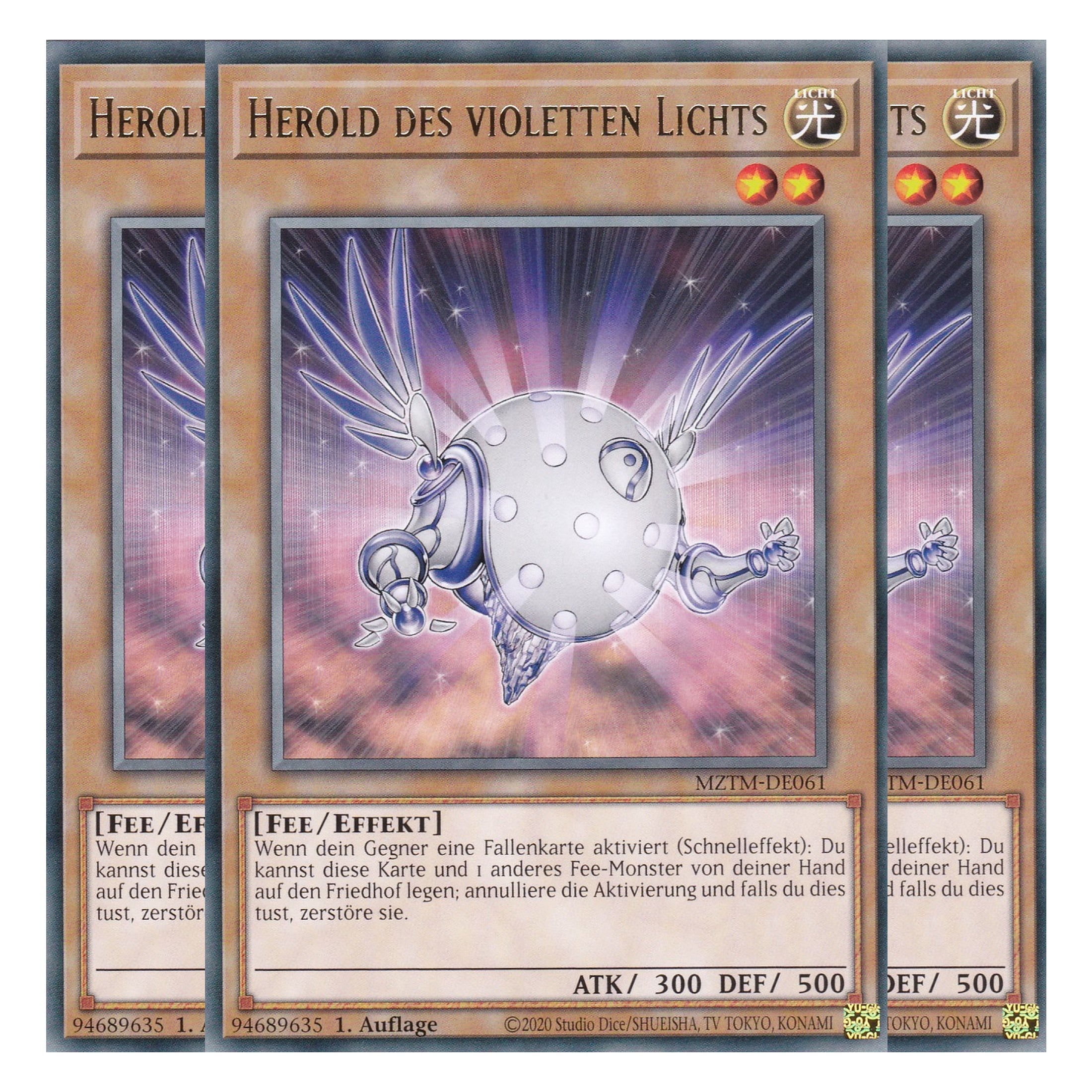 Herold des violetten Lichts - MZTM-DE061 - Rare - Deutsch - 1. Auflage - Maze of the Master - Playset (3 Kopien) - Yu-Gi-Oh!