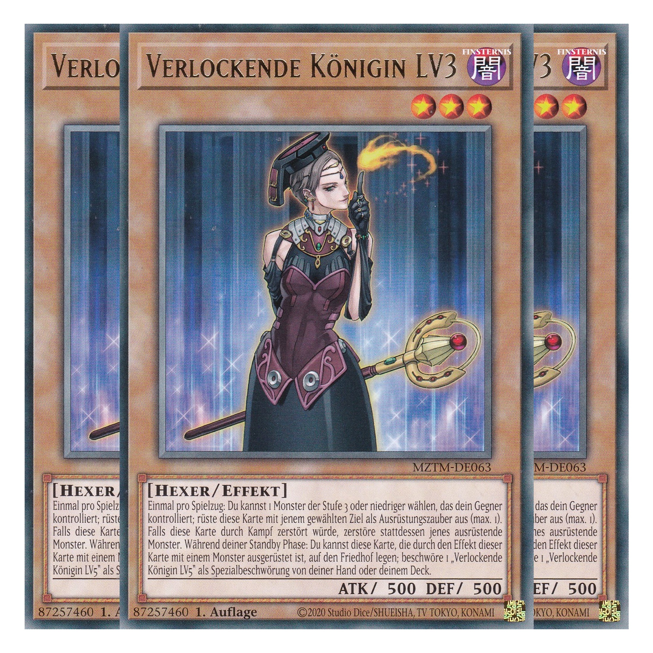 Verlockende Königin LV3 - MZTM-DE063 - Rare - Deutsch - 1. Auflage - Maze of the Master - Playset (3 Kopien) - Yu-Gi-Oh!