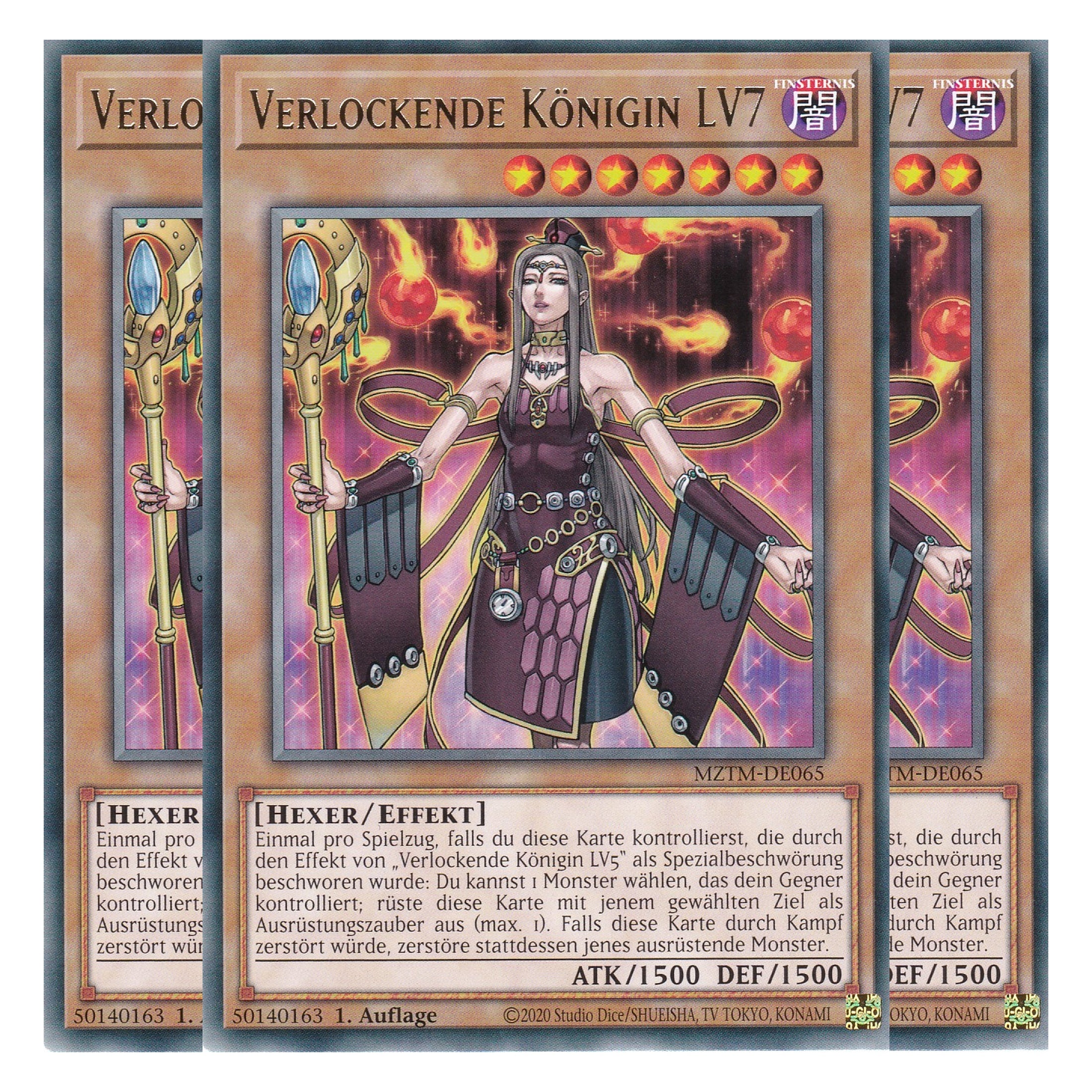 Verlockende Königin LV7 - MZTM-DE065 - Rare - Deutsch - 1. Auflage - Maze of the Master - Playset (3 Kopien) - Yu-Gi-Oh!