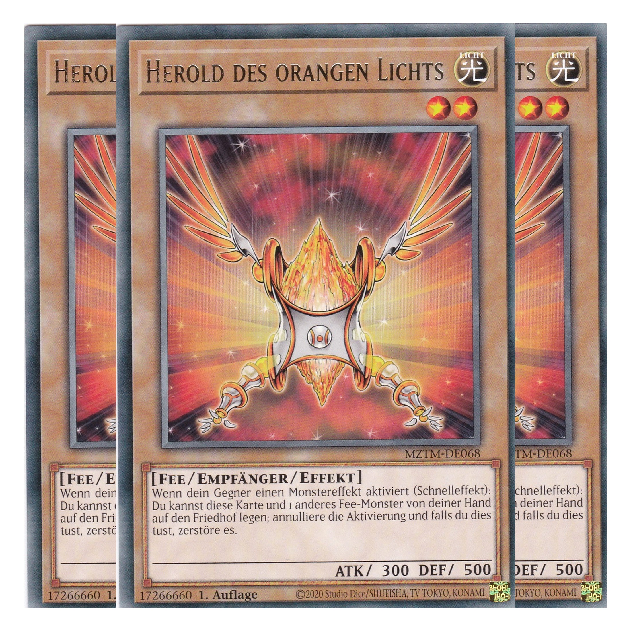 Herold des orangen Lichts - MZTM-DE068 - Rare - Deutsch - 1. Auflage - Maze of the Master - Playset (3 Kopien) - Yu-Gi-Oh!