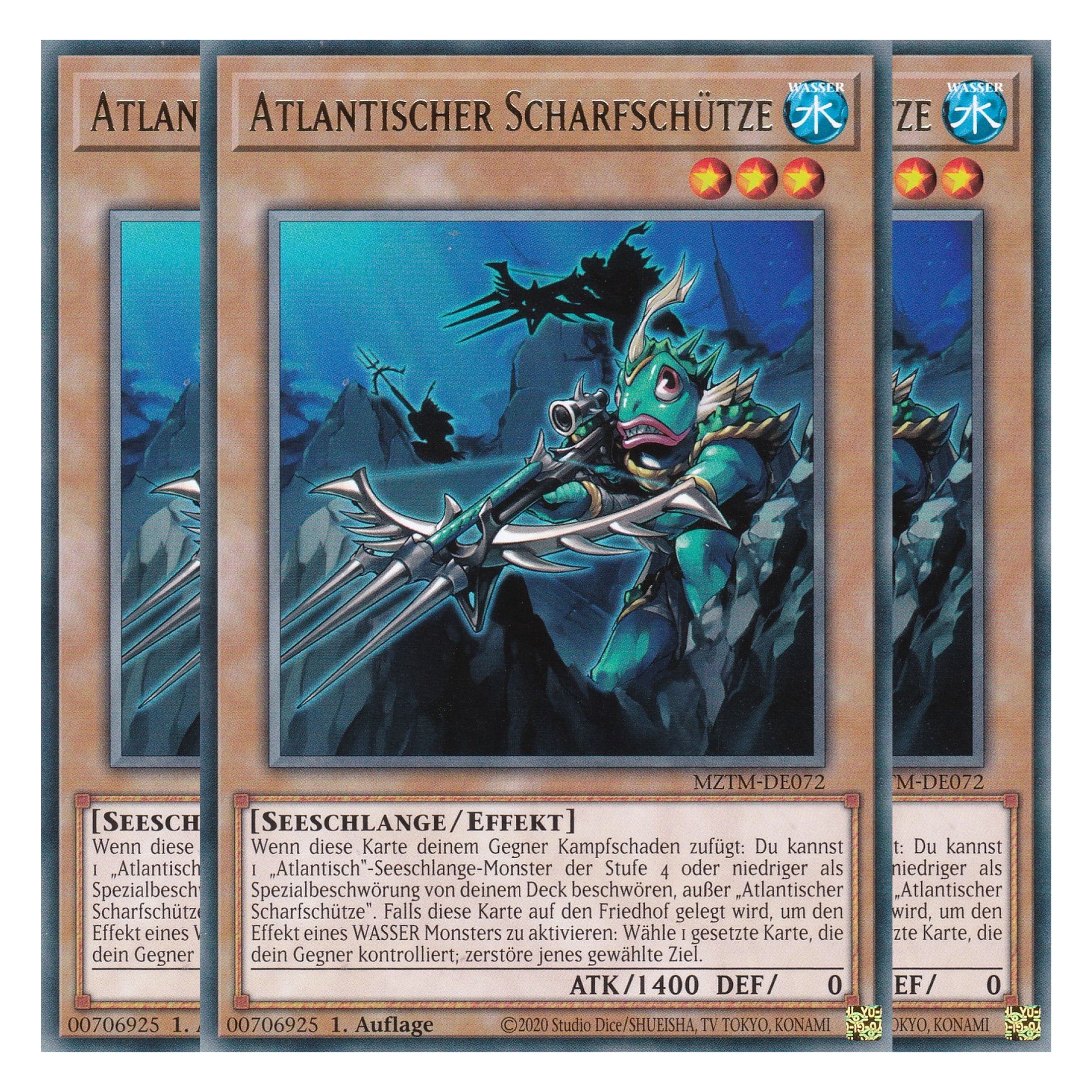 Atlantischer Scharfschütze - MZTM-DE072 - Rare - Deutsch - 1. Auflage - Maze of the Master - Playset (3 Kopien) - Yu-Gi-Oh!