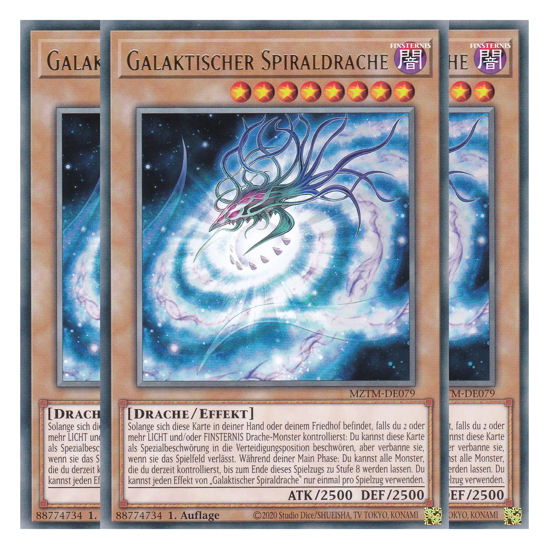 Galaktischer Spiraldrache - MZTM-DE079 - Rare - Deutsch - 1. Auflage - Maze of the Master - Playset (3 Kopien) - Yu-Gi-Oh!