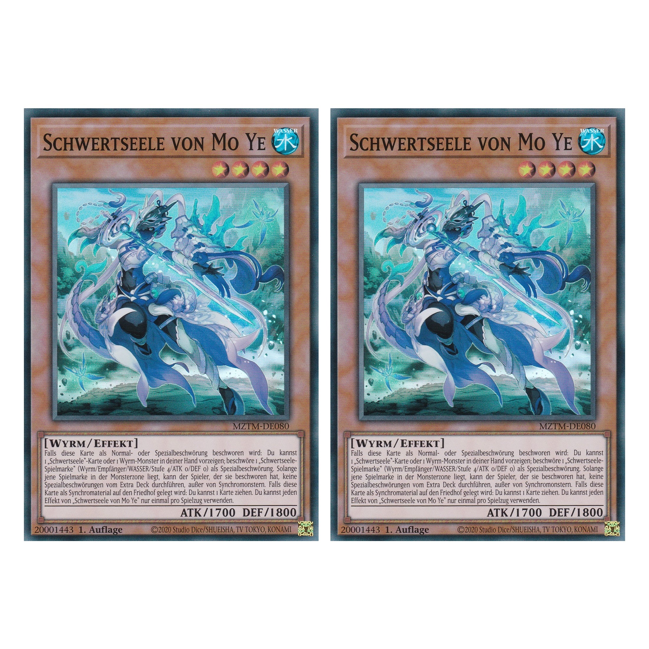 Schwertseele von Mo Ye - MZTM-DE080 - Super Rare - Deutsch - 1. Auflage - Maze of the Master - Duo Set (2 Stück) - Yu-Gi-Oh!