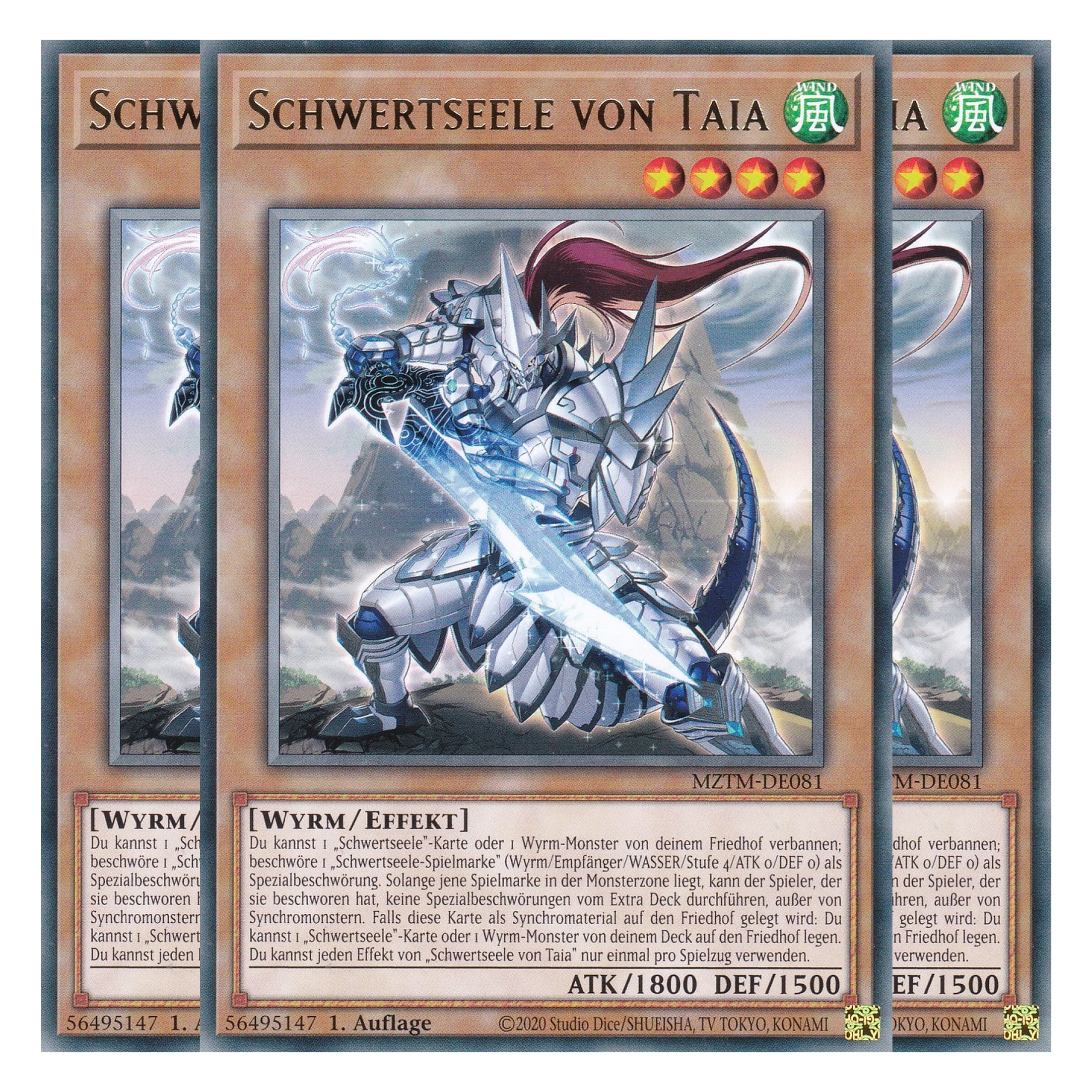 Schwertseele von Taia - MZTM-DE081 - Rare - Deutsch - 1. Auflage - Maze of the Master - Playset (3 Kopien) - Yu-Gi-Oh!