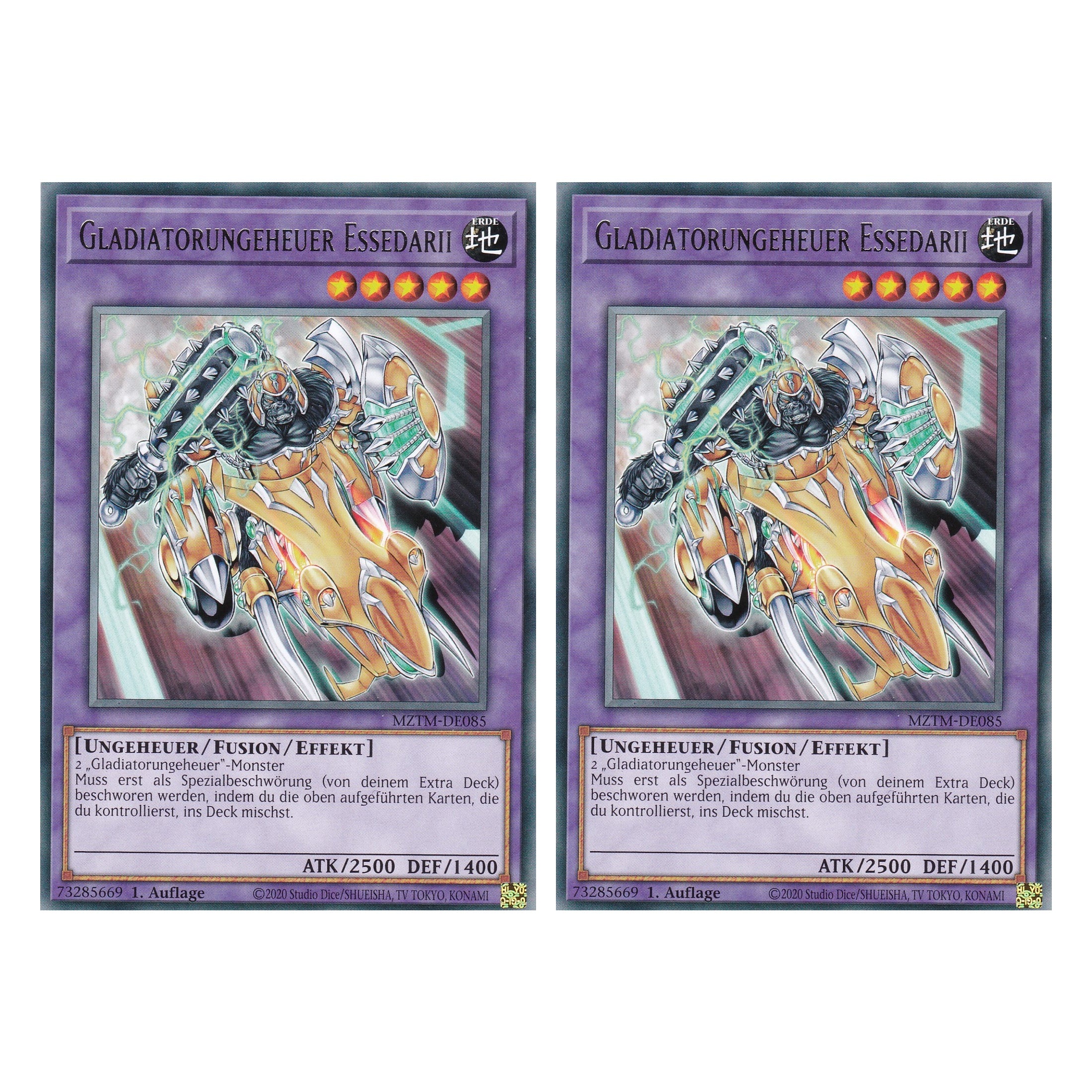 Gladiatorungeheuer Essedarii - MZTM-DE085 - Rare - Deutsch - 1. Auflage - Maze of the Master - Duo Set (2 Stück) - Yu-Gi-Oh!