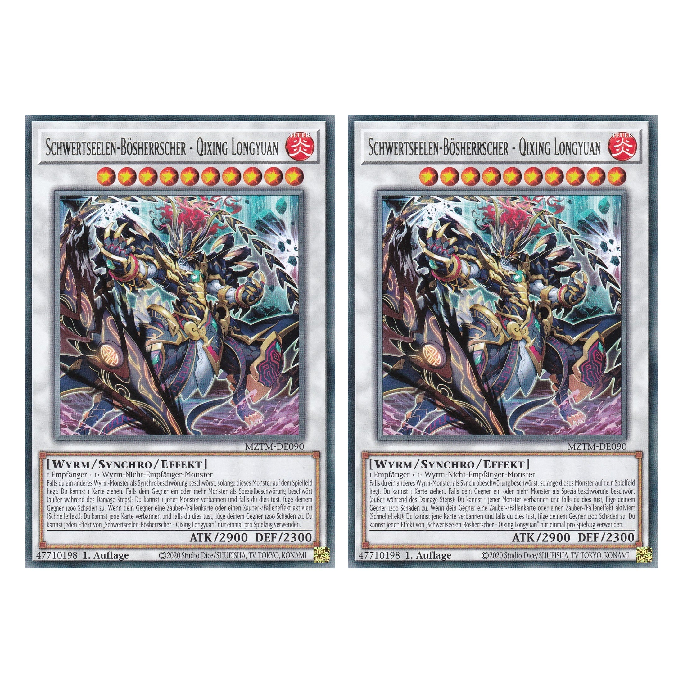 Schwertseelen-Bösherrscher - Qixing Longyuan - MZTM-DE090 - Rare - Deutsch - 1. Auflage - Maze of the Master - Duo Set (2 Stück) - Yu-Gi-Oh!