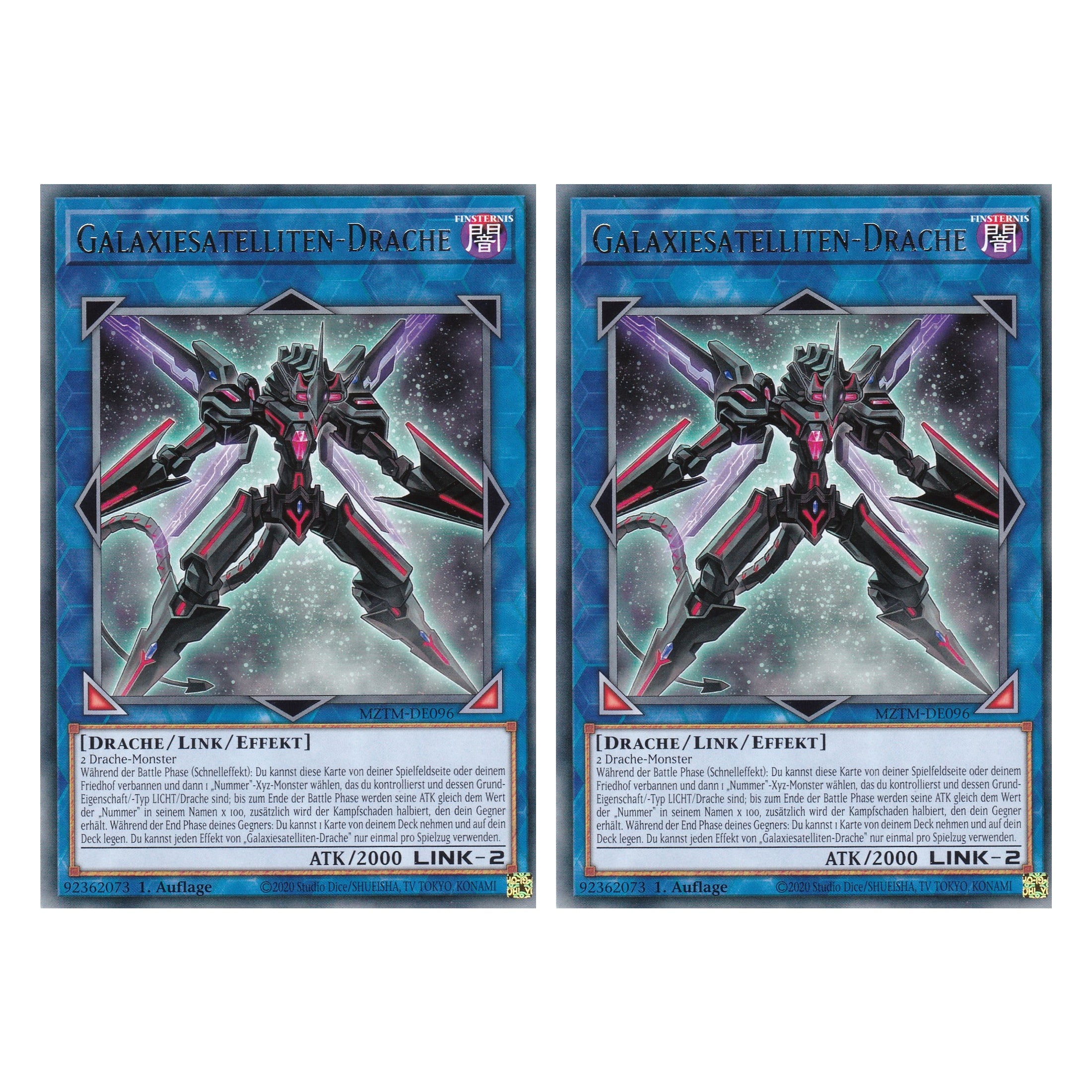 Galaxiesatelliten-Drache - MZTM-DE096 - Rare - Deutsch - 1. Auflage - Maze of the Master - Duo Set (2 Stück) - Yu-Gi-Oh!