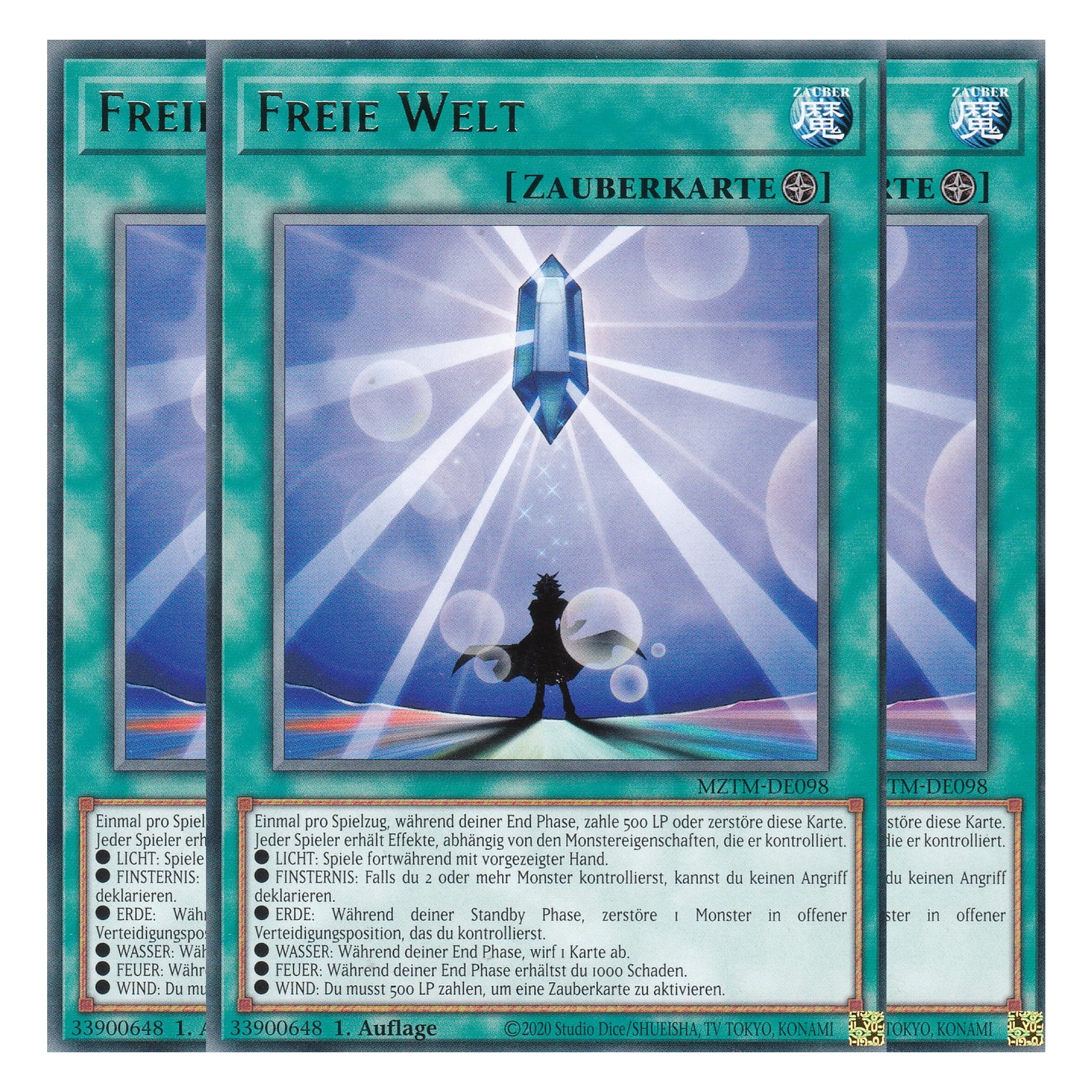 Freie Welt - MZTM-DE098 - Rare - Deutsch - 1. Auflage - Maze of the Master - Playset (3 Kopien) - Yu-Gi-Oh!