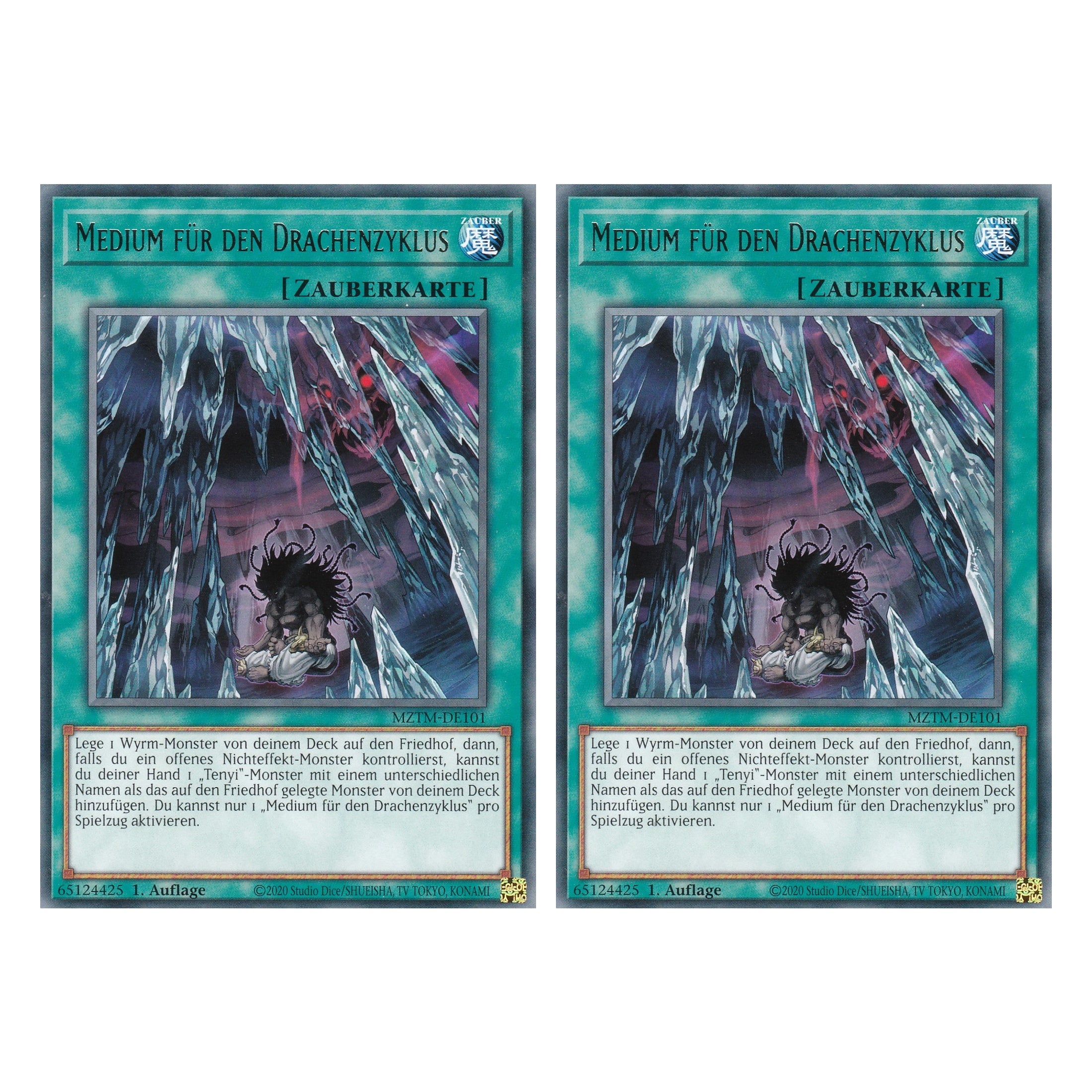 Medium für den Drachenzyklus - MZTM-DE101 - Rare - Deutsch - 1. Auflage - Maze of the Master - Duo Set (2 Stück) - Yu-Gi-Oh!