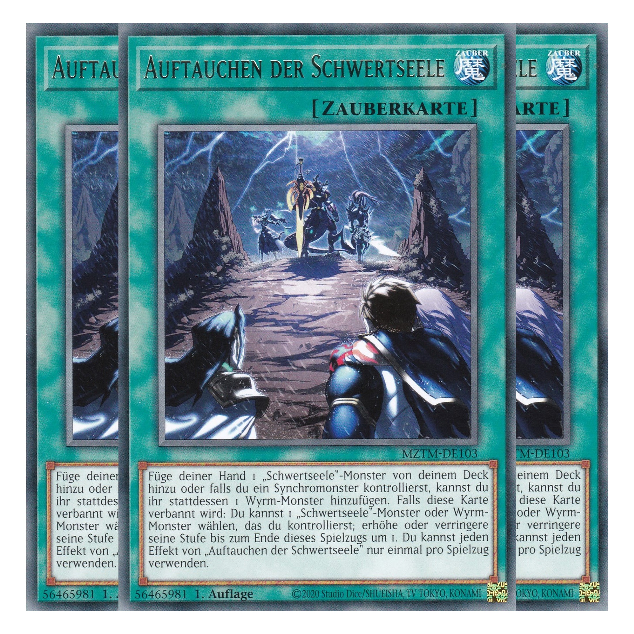 Auftauchen der Schwertseele - MZTM-DE103 - Rare - Deutsch - 1. Auflage - Maze of the Master - Playset (3 Kopien) - Yu-Gi-Oh!