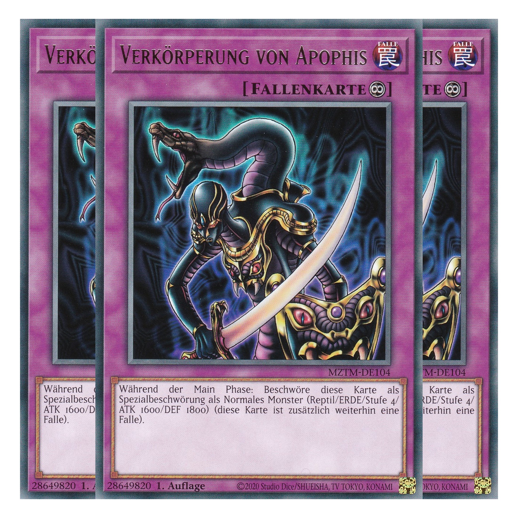 Apophis die Sumpfgottheit - MZTM-DE110 - Rare - Deutsch - 1. Auflage - Maze of the Master - Playset (3 Kopien) - Yu-Gi-Oh!