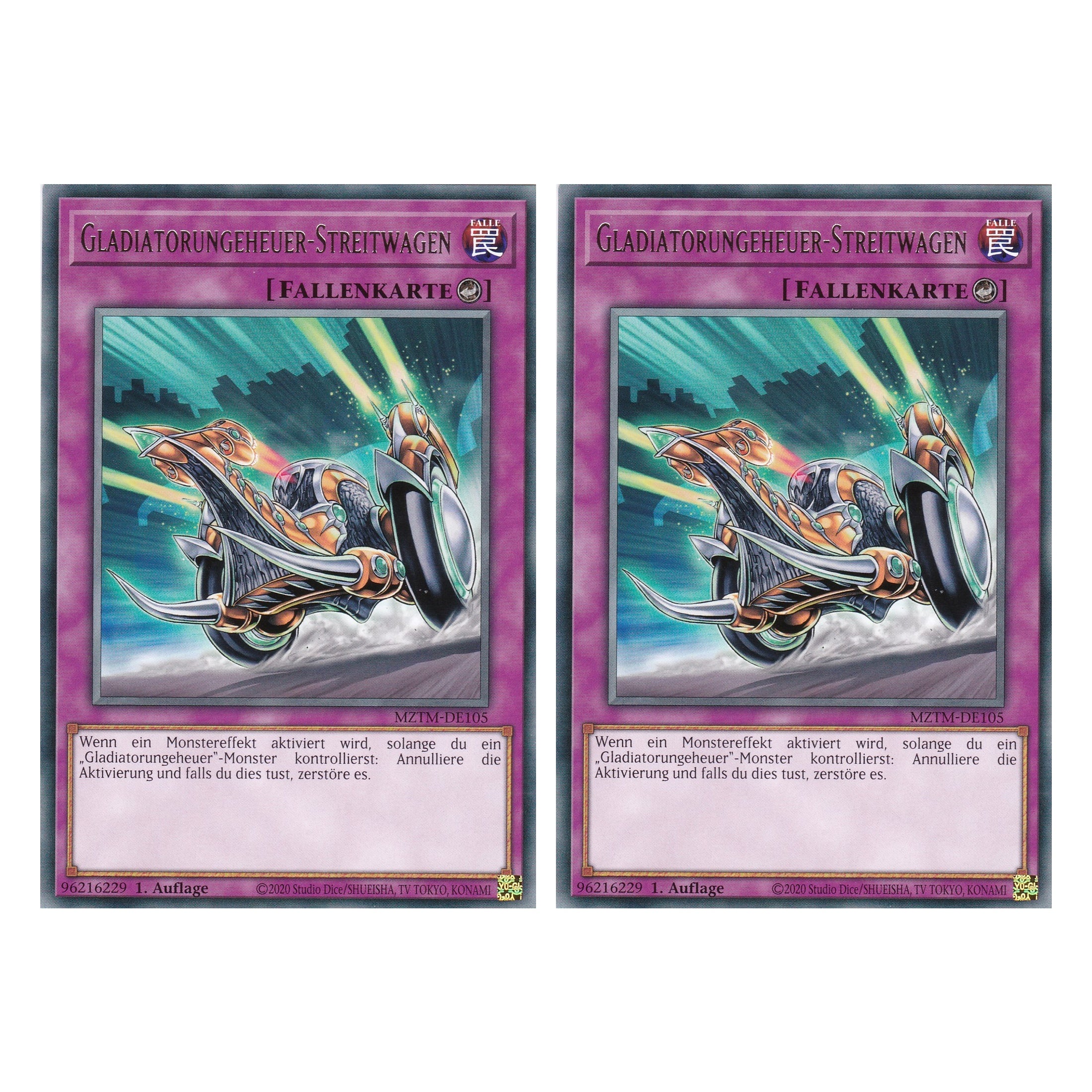 Gladiatorungeheuer-Streitwagen - MZTM-DE105 - Rare - Deutsch - 1. Auflage - Maze of the Master - Duo Set (2 Stück) - Yu-Gi-Oh!